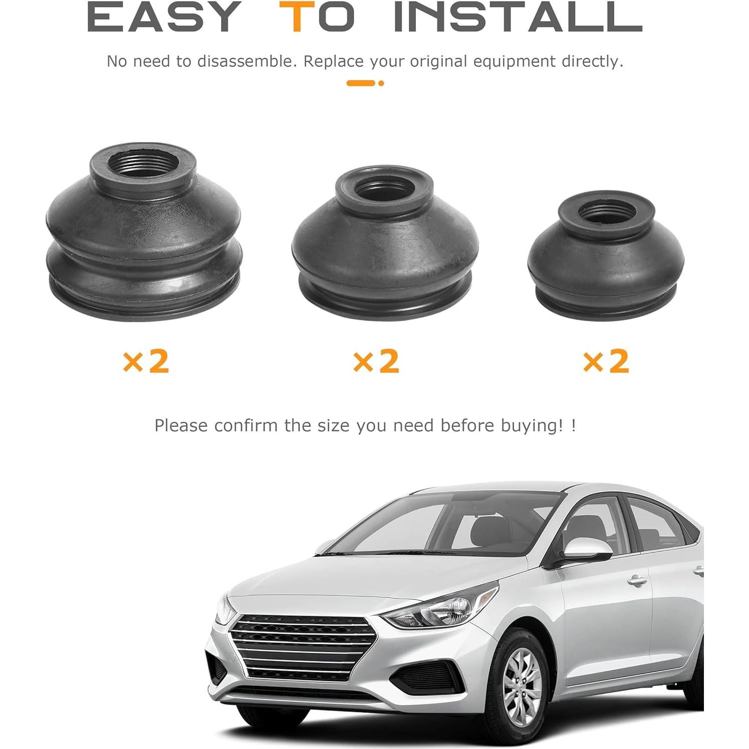 6 Piezas Bota de Barra de Dirección SCUARI 2193QTFCT001 Goma