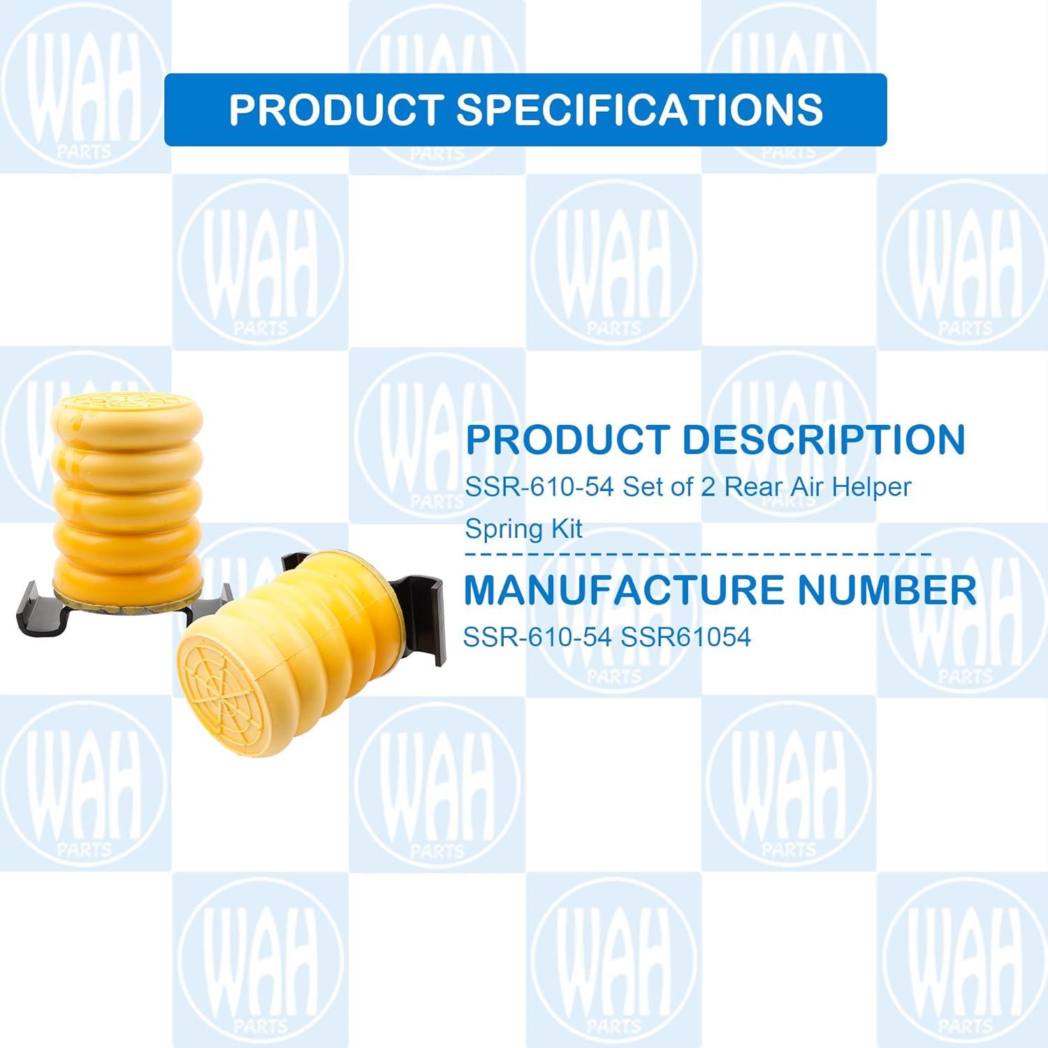 Kit de Resortes de Aire Auxiliares Traseros Wahparts SSR-610-54