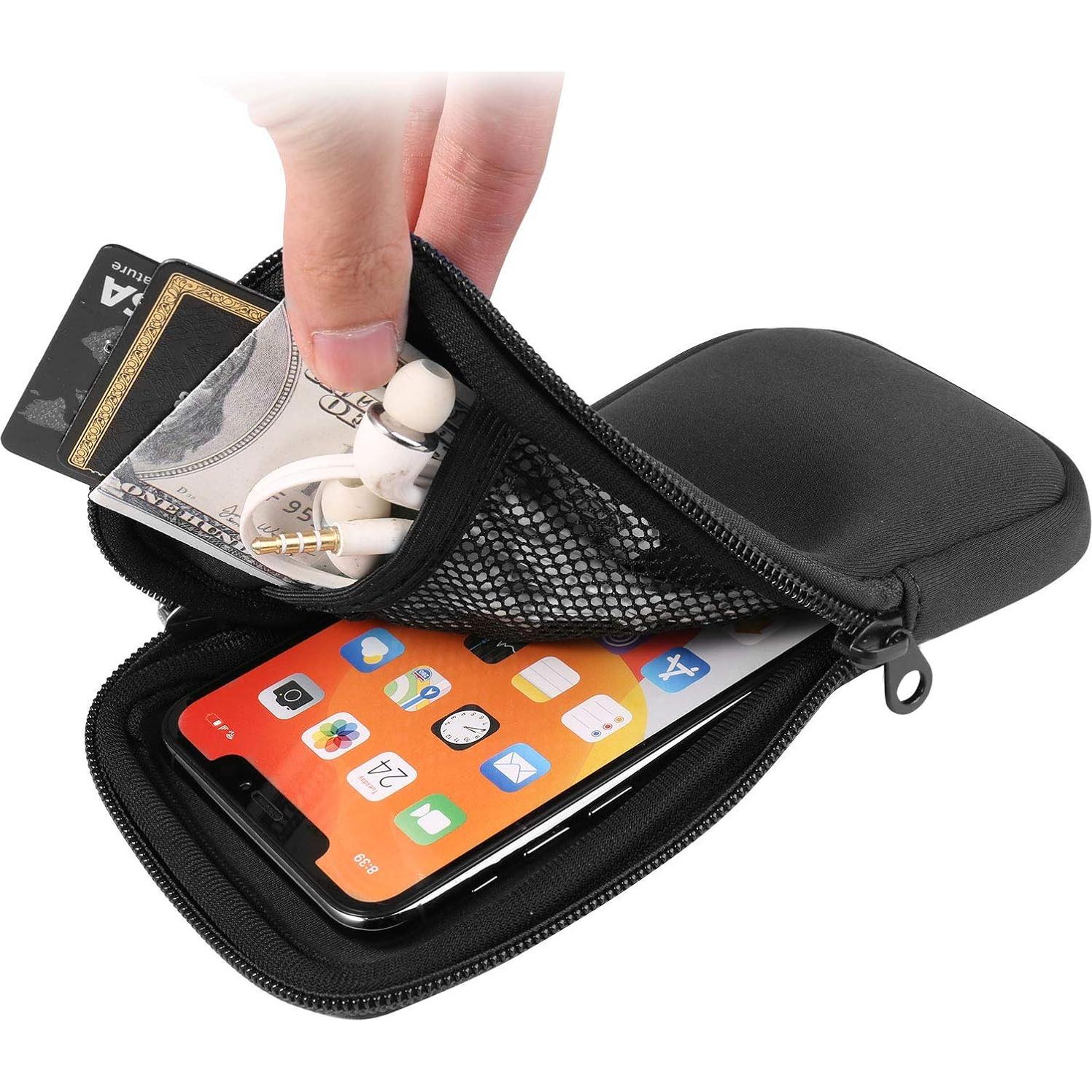 Funda de Neopreno YICHEEY con Correa para Teléfono Negro Mediano