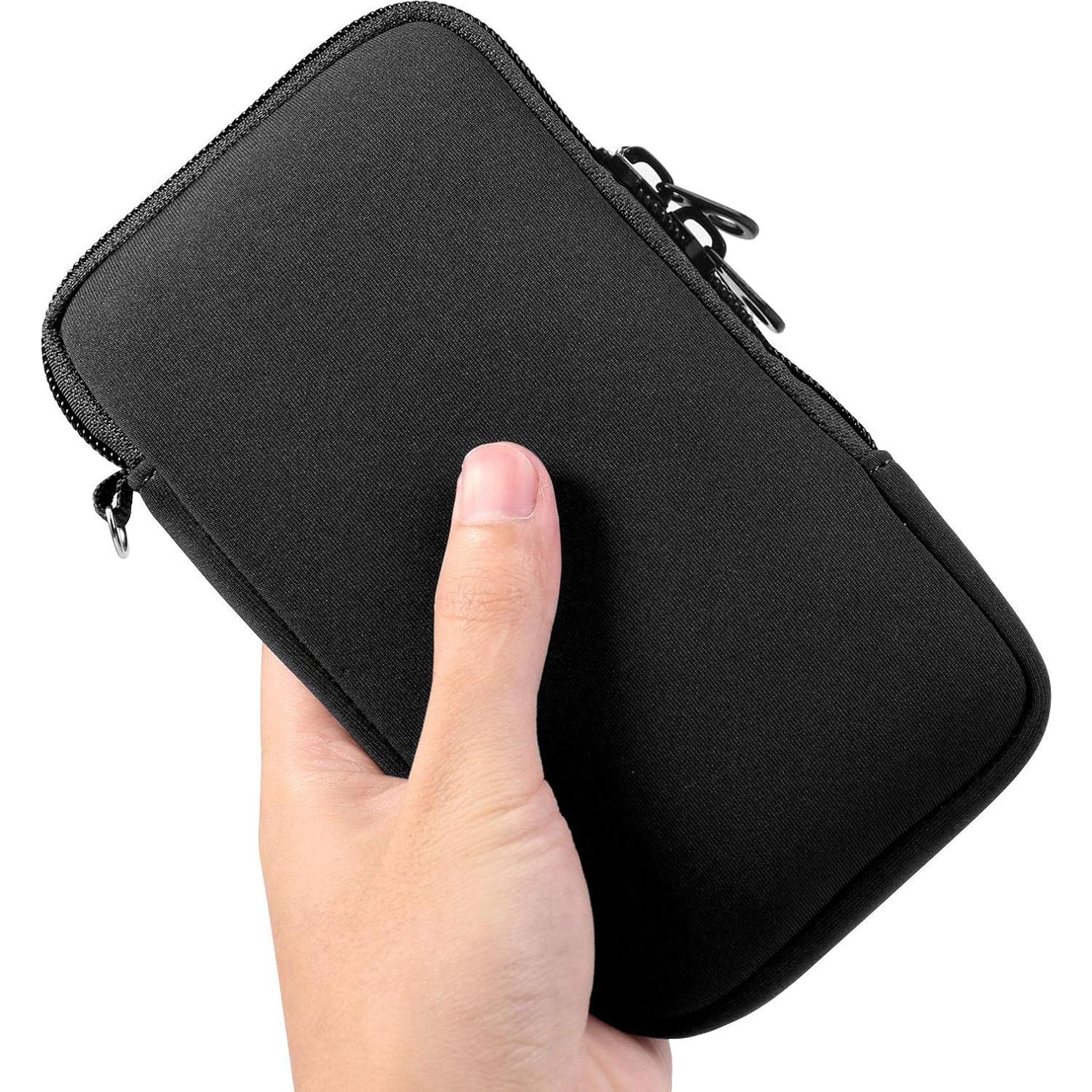 Funda de Neopreno YICHEEY con Correa para Teléfono Negro Mediano
