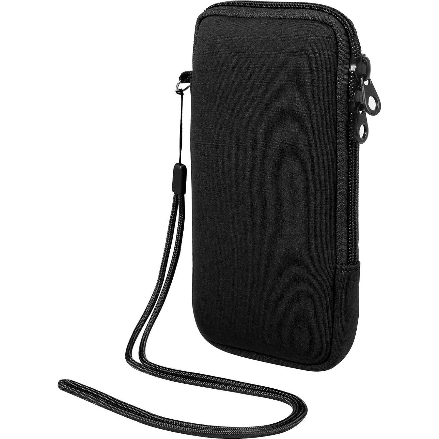 Funda de Neopreno YICHEEY con Correa para Teléfono Negro Mediano