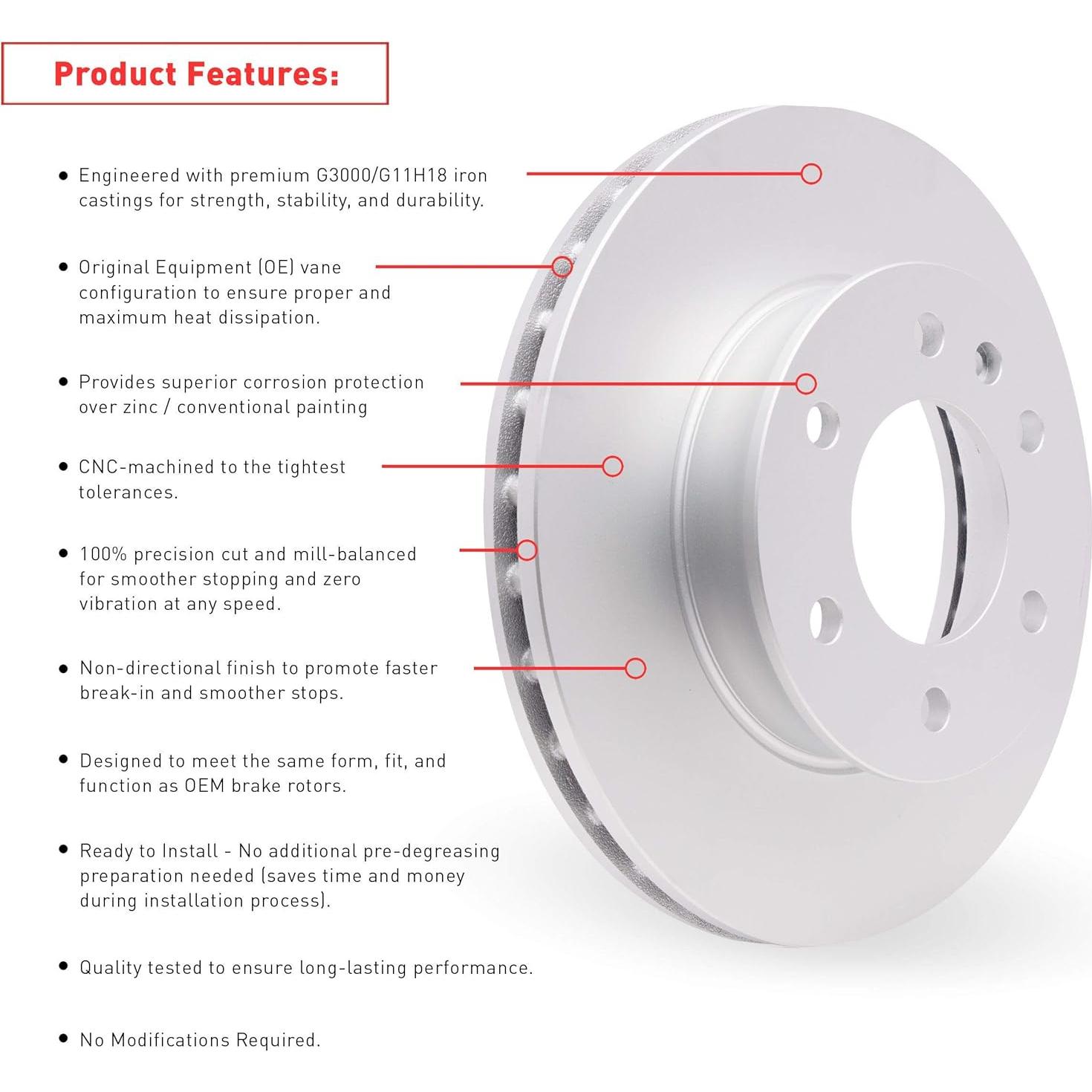 Rotor de Freno Delantero Recubierto Dynamic Friction 604-76128 para Toyota