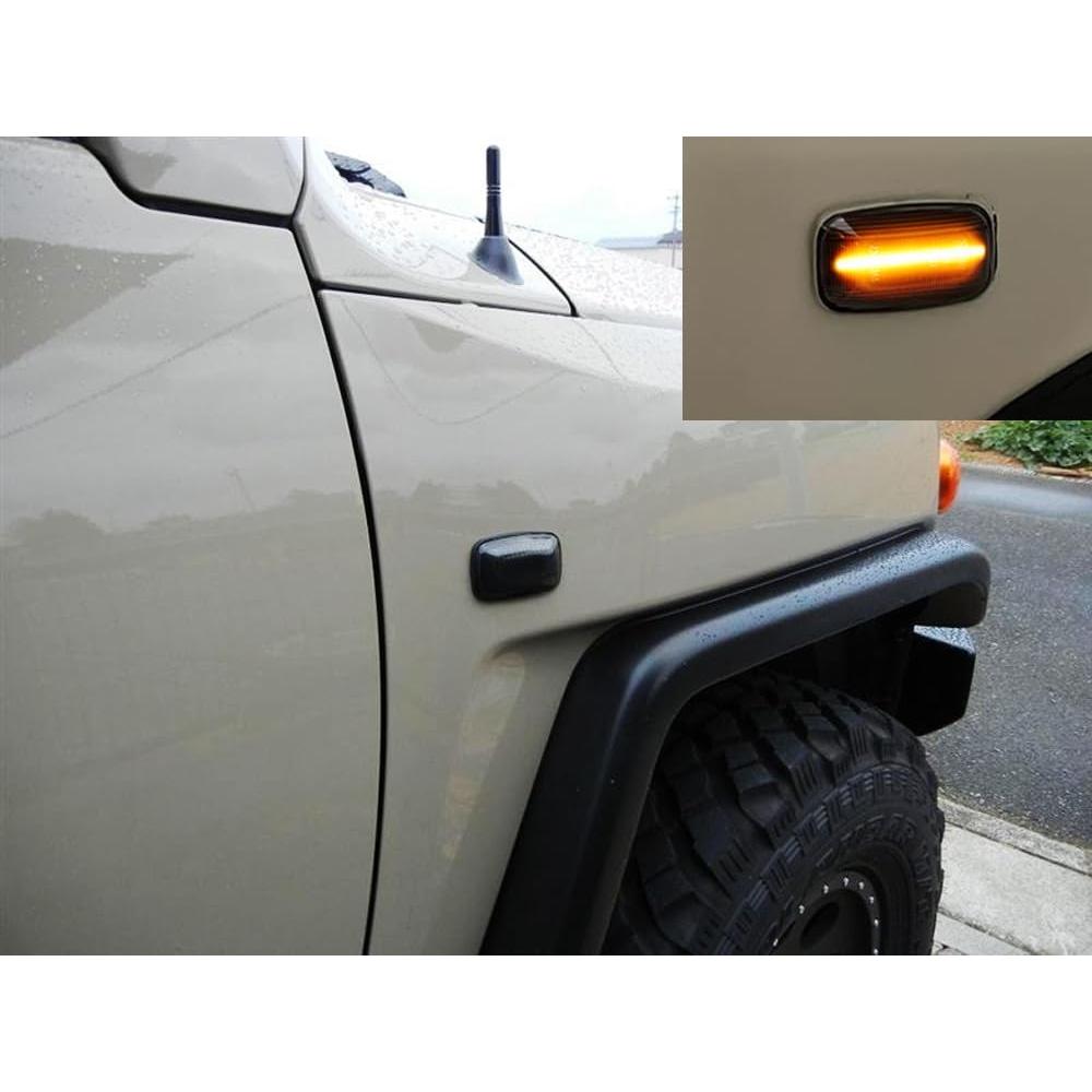 Kit de Luz de Marcador Lateral LED iJDMTOY Ámbar Ahumado