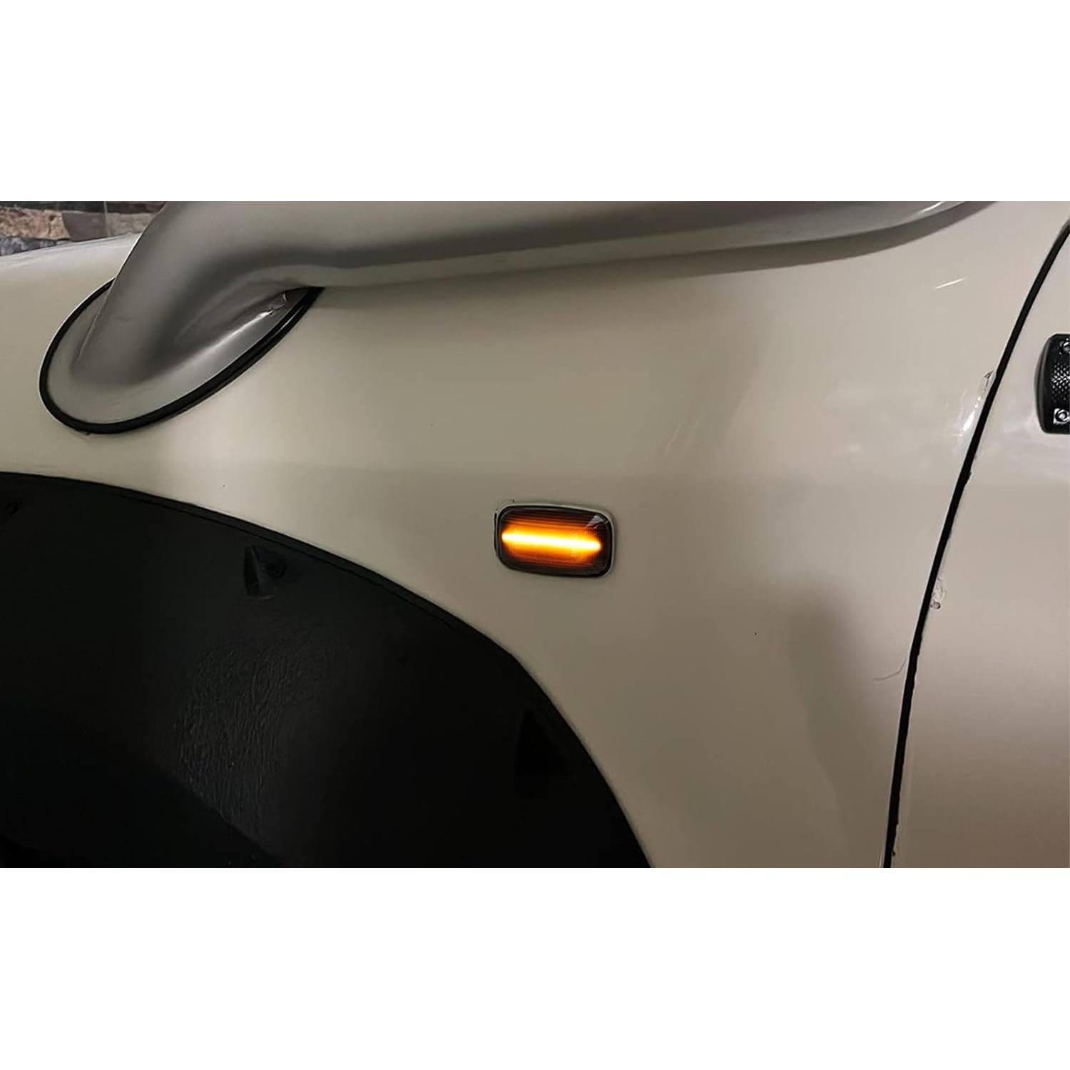 Kit de Luz de Marcador Lateral LED iJDMTOY Ámbar Ahumado