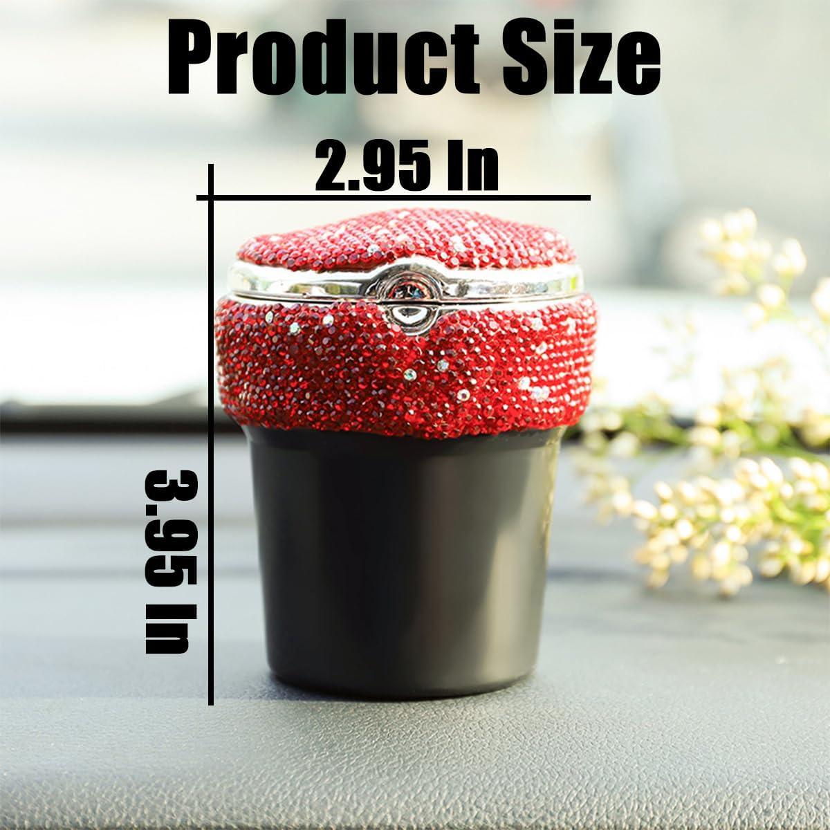 Cenicero de Coche BESULEN Rojo con Tapa y Luz LED