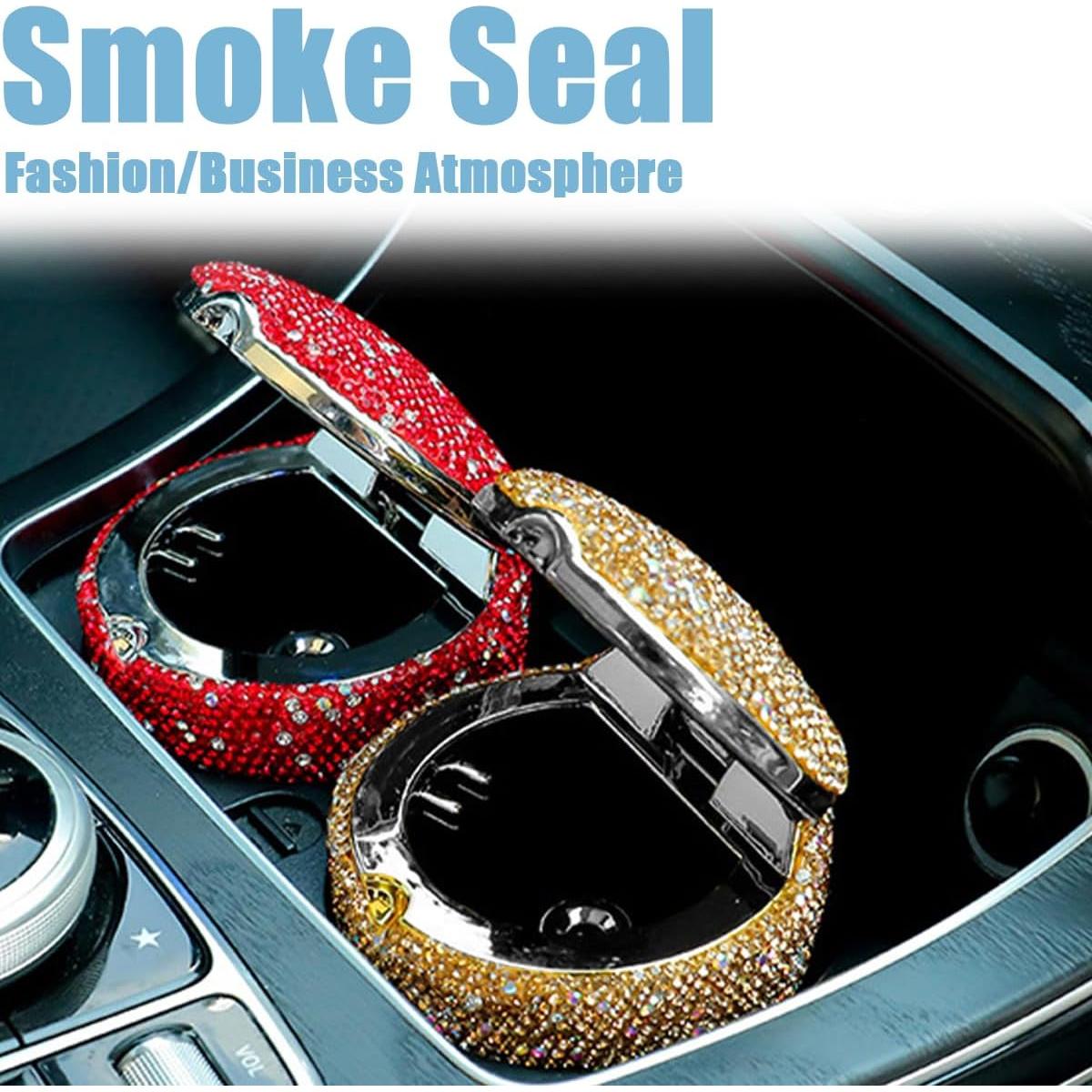 Cenicero de Coche BESULEN Rojo con Tapa y Luz LED