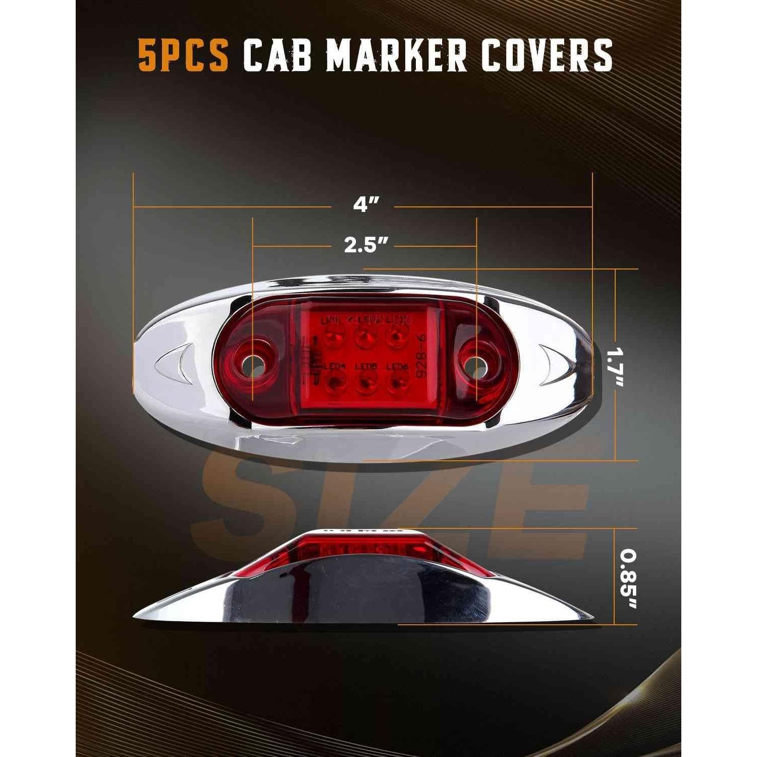 Luz Marcadora LED Roja cciyu 2.5" Bisel Cromado Impermeable