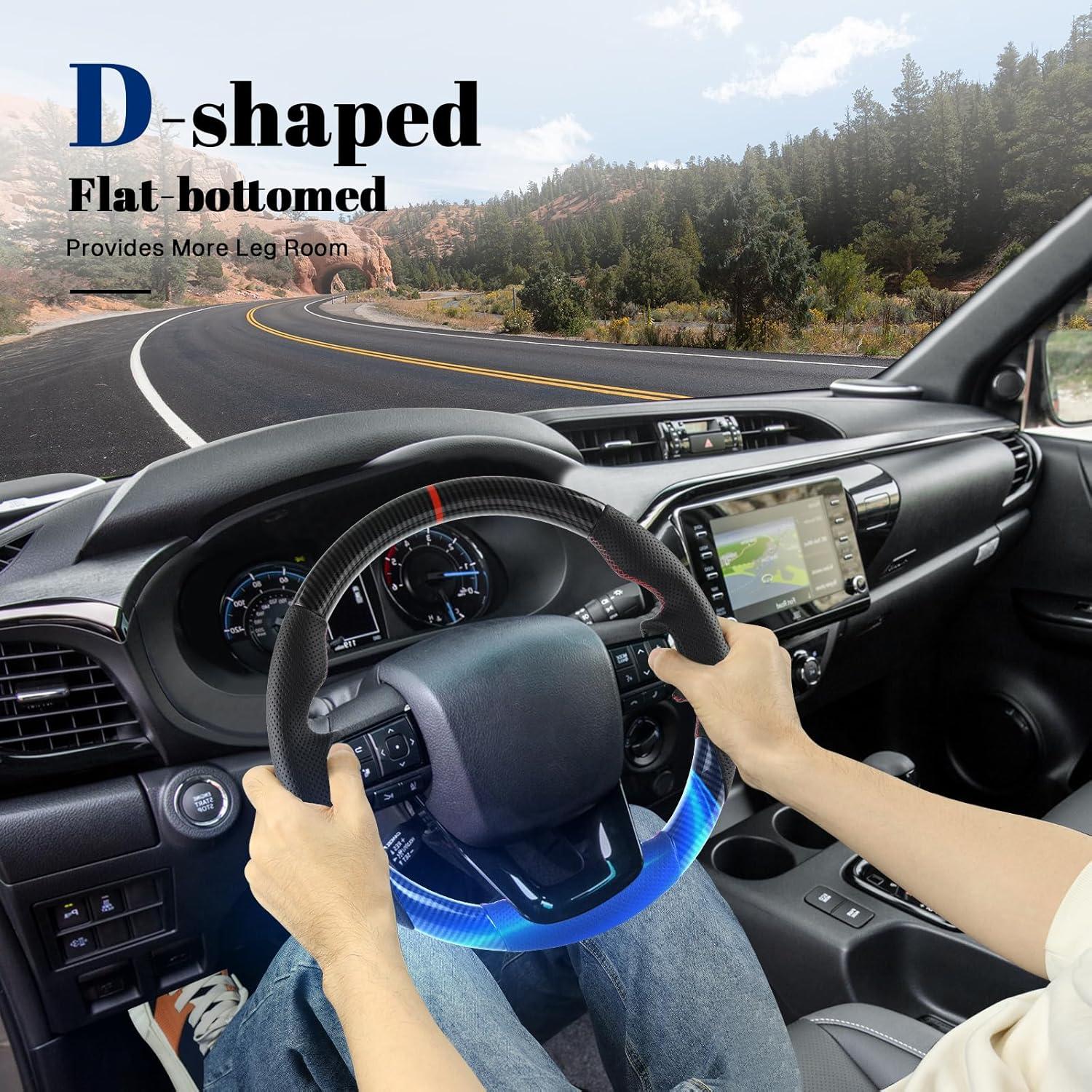 Volante D de fibra de carbono Hydro-Dip VOONKE para Toyota Hilux 2015-2022