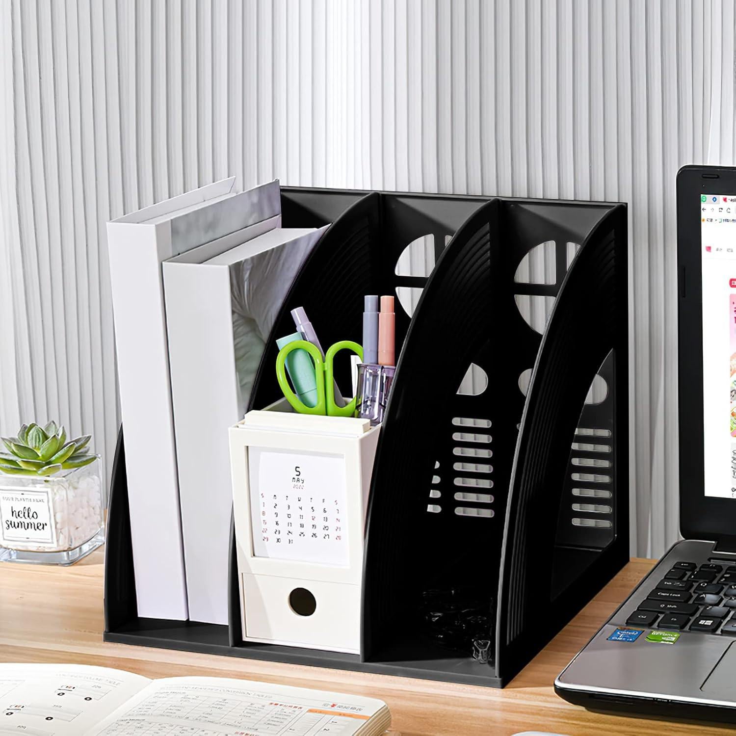 Organizador de Escritorio SAYEEC 3 Compartimentos Negro