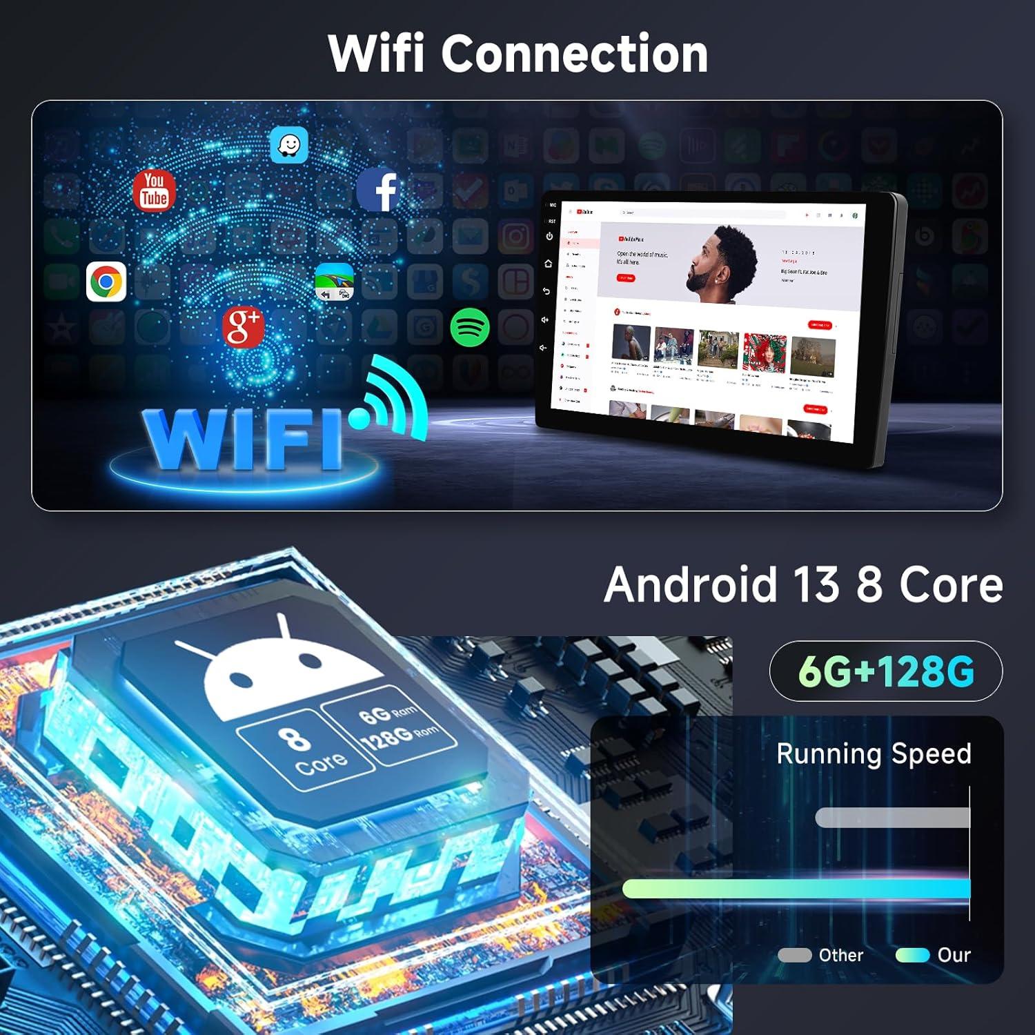 Estéreo de coche Hodozzy Android 10.1" 6G+128G Toyota Hilux 2015-2020