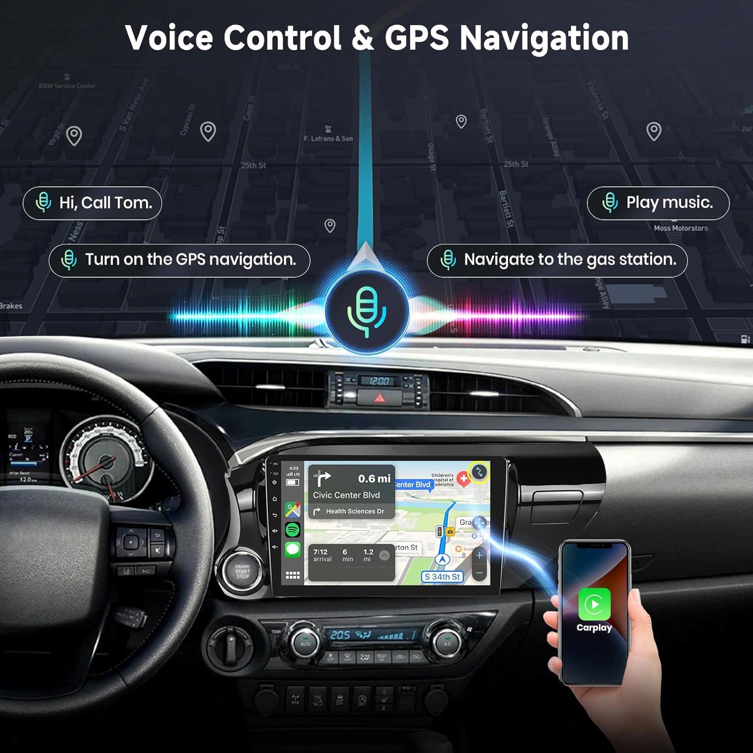 Estéreo de coche Hodozzy Android 10.1" 6G+128G Toyota Hilux 2015-2020