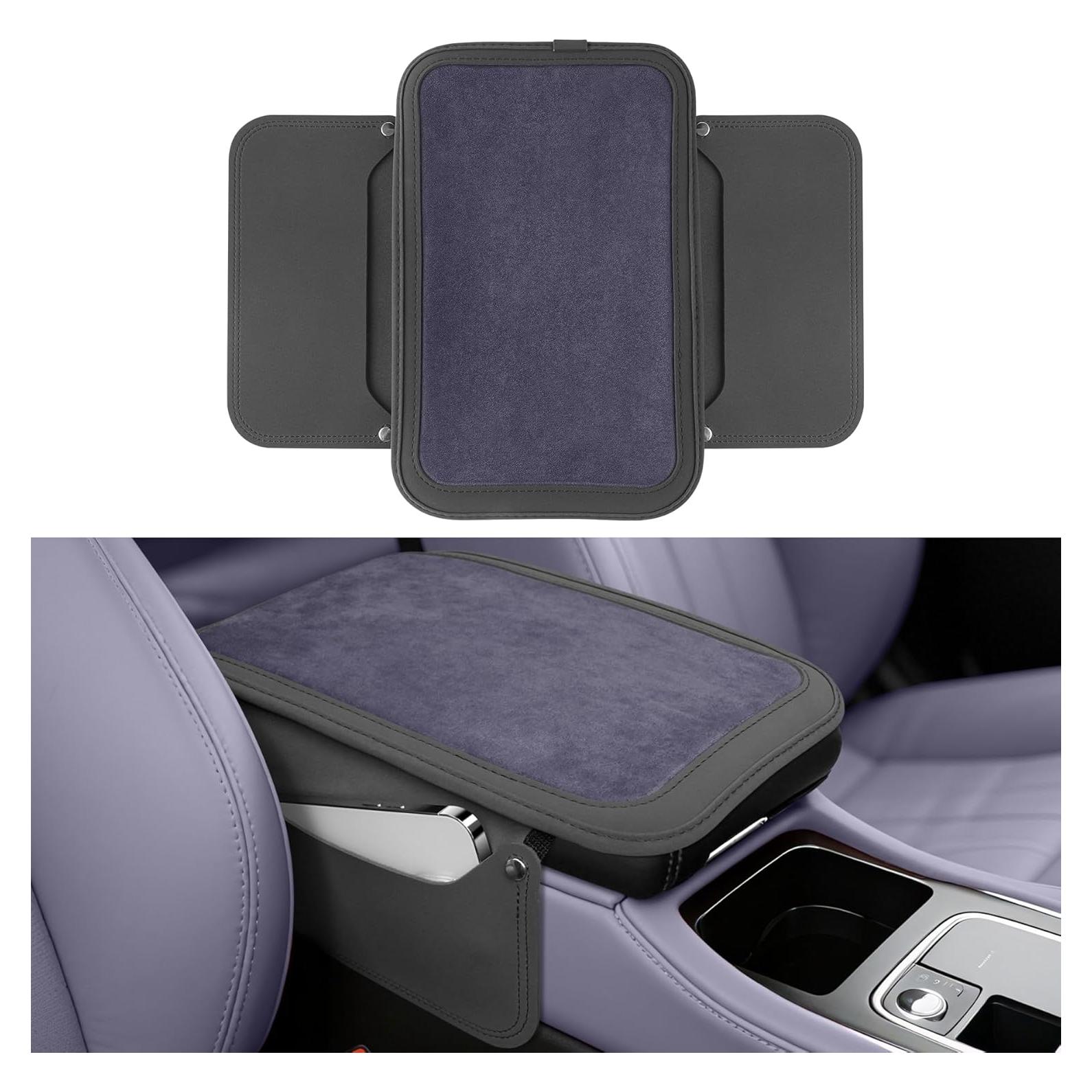 Funda de Consola Central SINGARO de Cuero Gris con Bolsillos