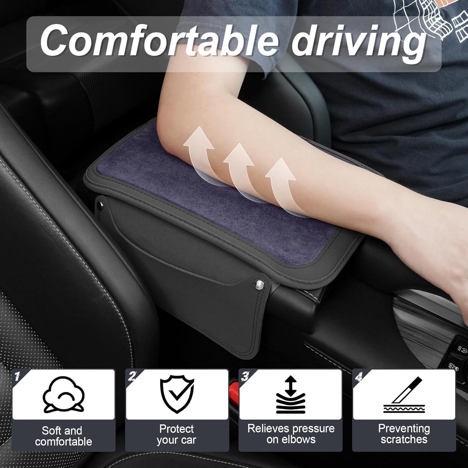 Funda de Consola Central SINGARO de Cuero Gris con Bolsillos