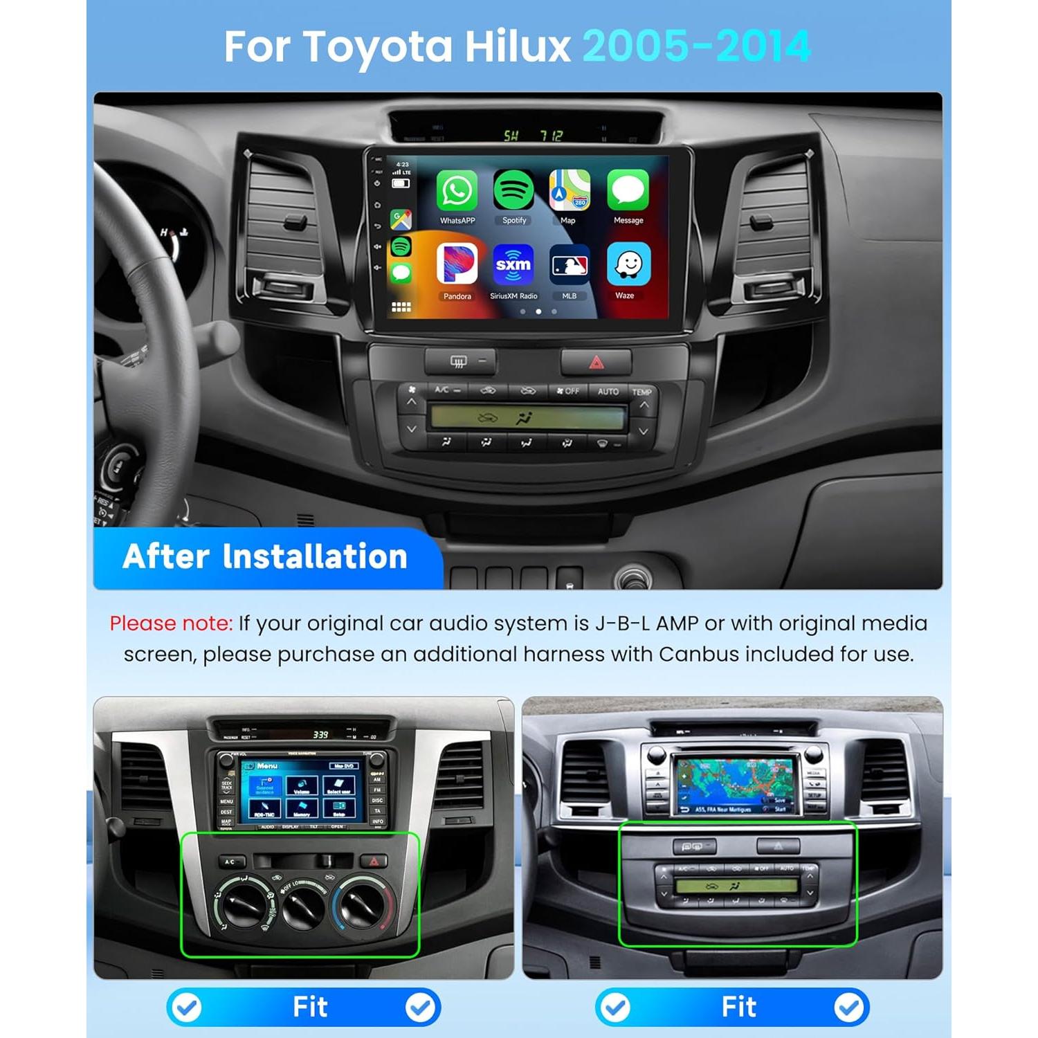Radio de Coche Android 4G+64G para Toyota Hilux 2005-2014