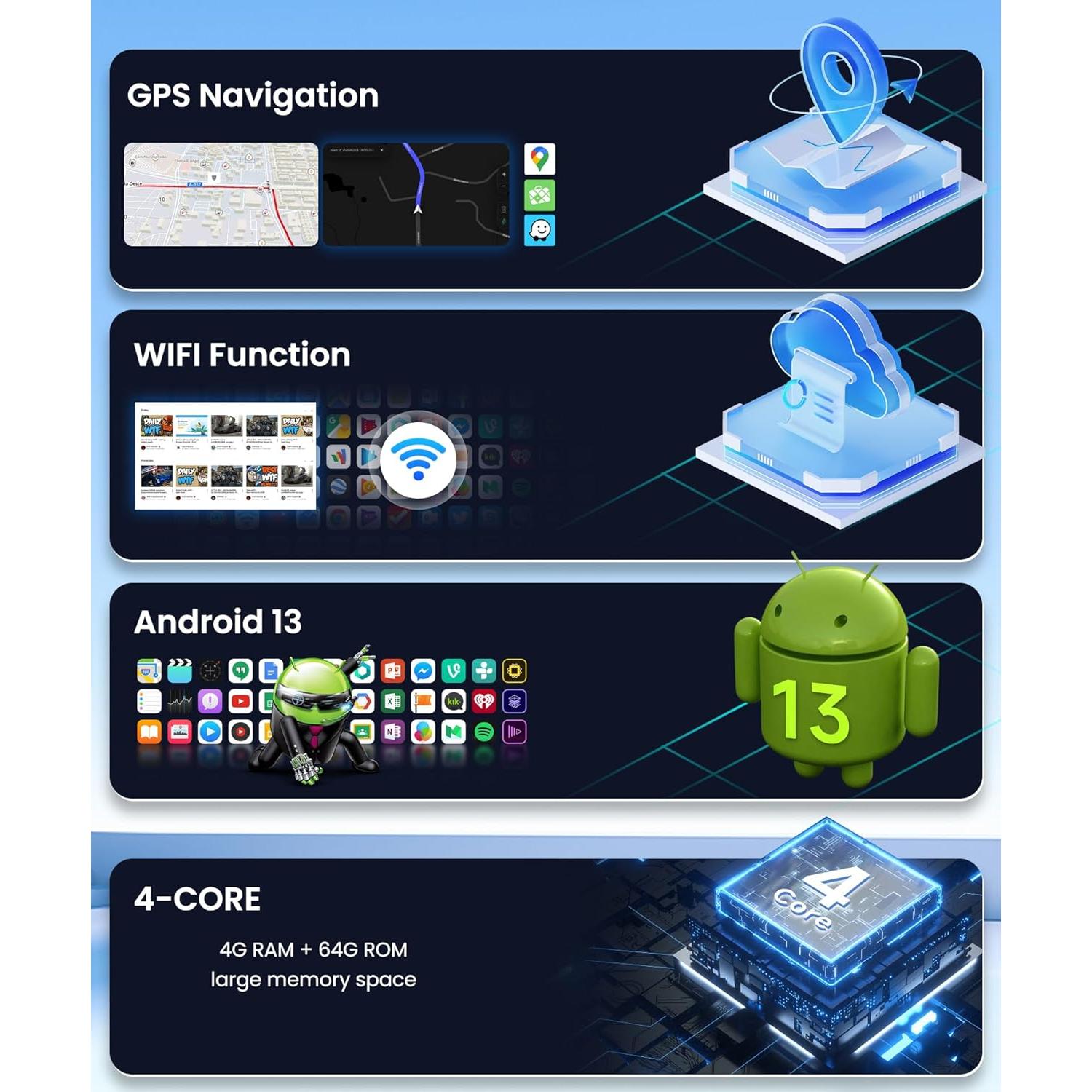 Radio de Coche Android 4G+64G para Toyota Hilux 2005-2014