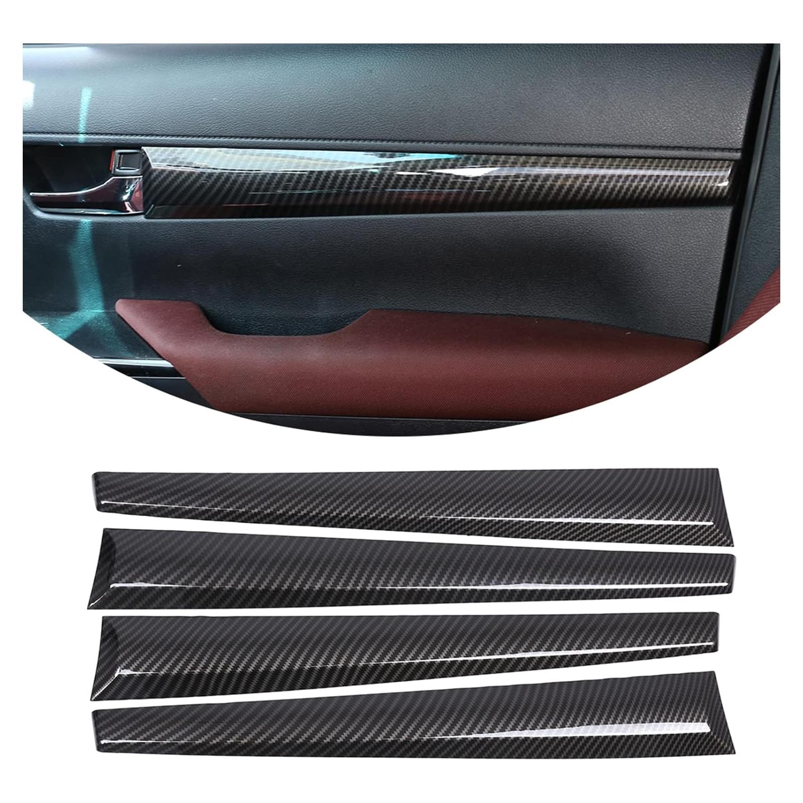 Tira decorativa de puerta Toyota Hilux 2015-2021 ABS fibra carbono