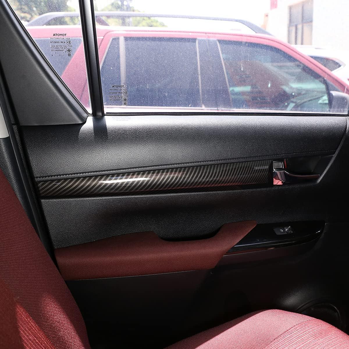 Tira decorativa de puerta Toyota Hilux 2015-2021 ABS fibra carbono