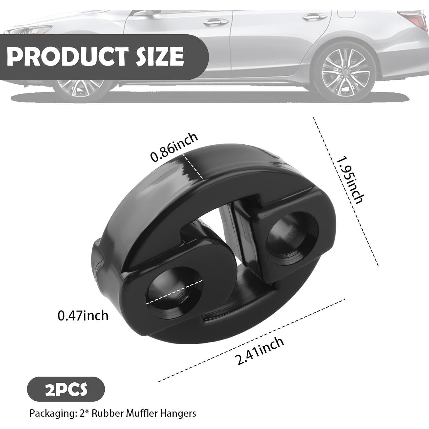 Soportes de Silenciador de Goma Figpade 2 Piezas 6.13x4.96 cm