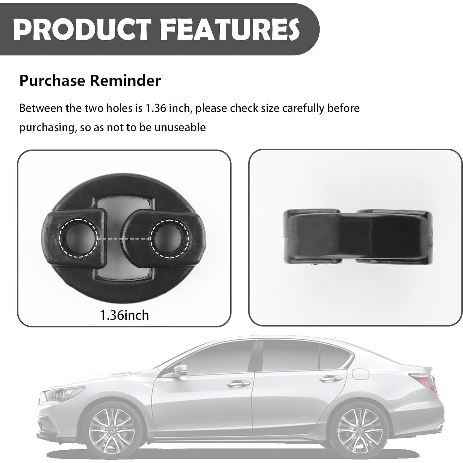 Soportes de Silenciador de Goma Figpade 2 Piezas 6.13x4.96 cm