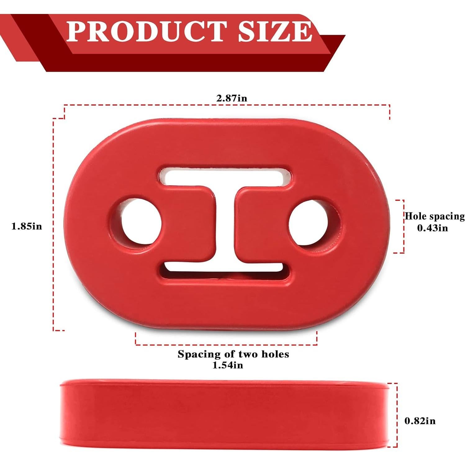 Soporte de Escape de Goma KEVWR 2 Pcs 10.9mm Rojo