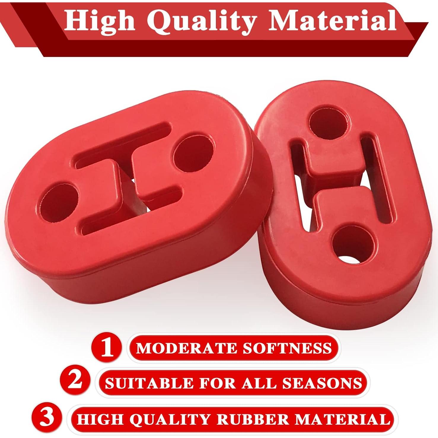 Soporte de Escape de Goma KEVWR 2 Pcs 10.9mm Rojo