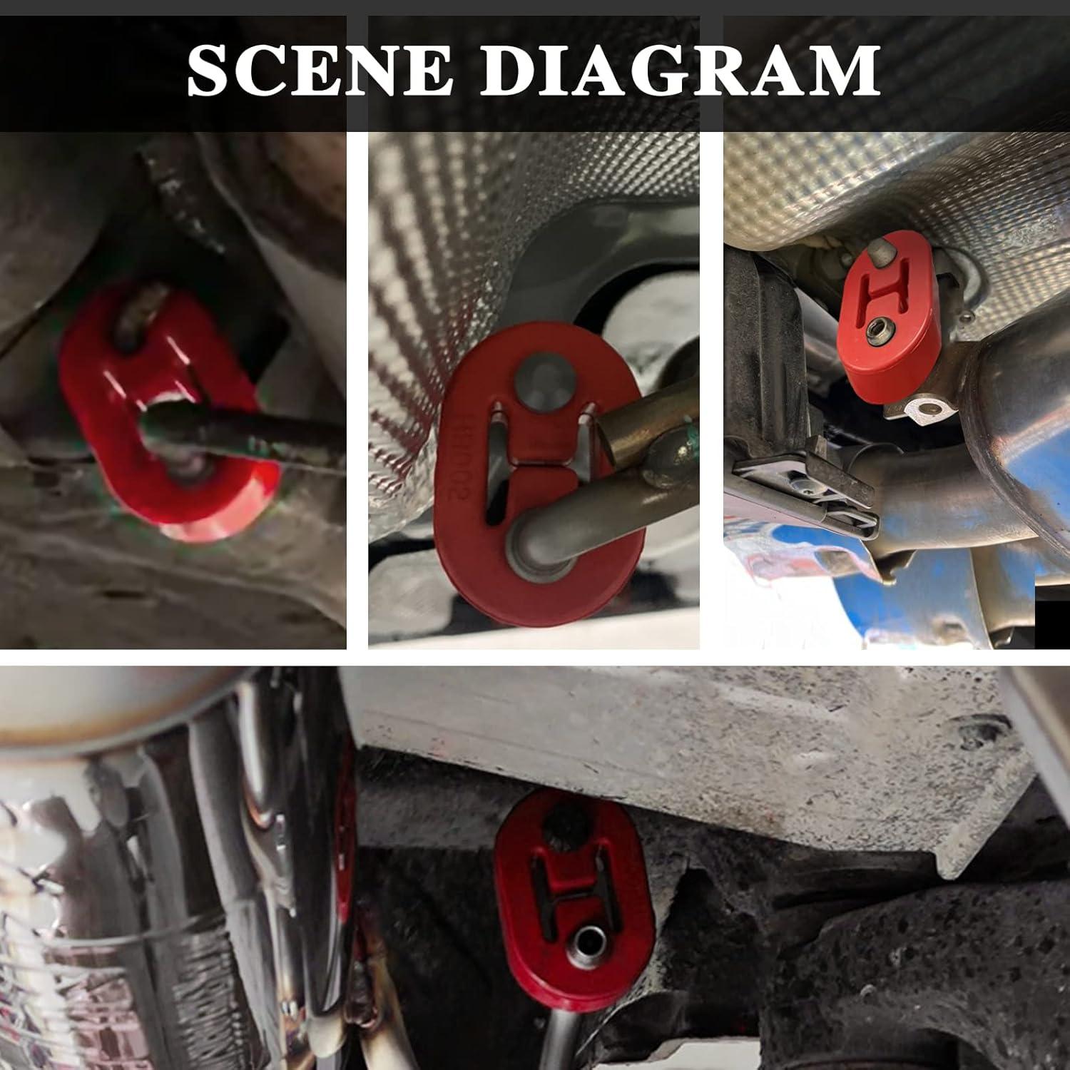 Soporte de Escape de Goma KEVWR 2 Pcs 10.9mm Rojo