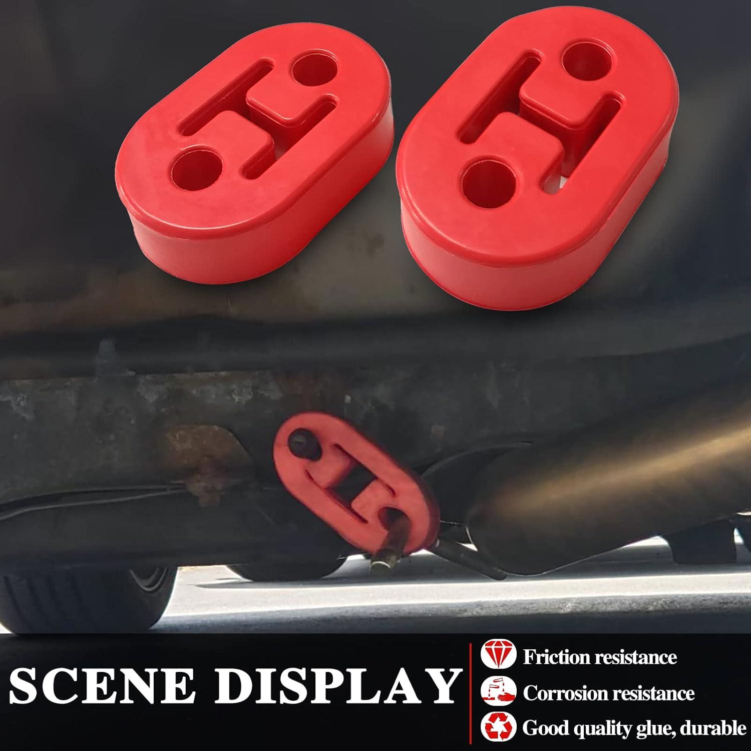 Soporte de Escape de Goma KEVWR 2 Pcs 10.9mm Rojo