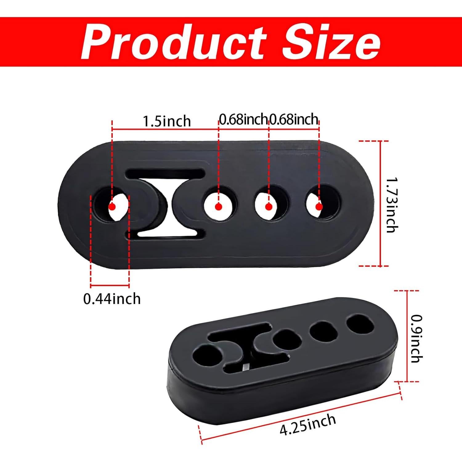 Pack 2 Soportes de Escape de Coche Sinytuto 4 Agujeros Negro