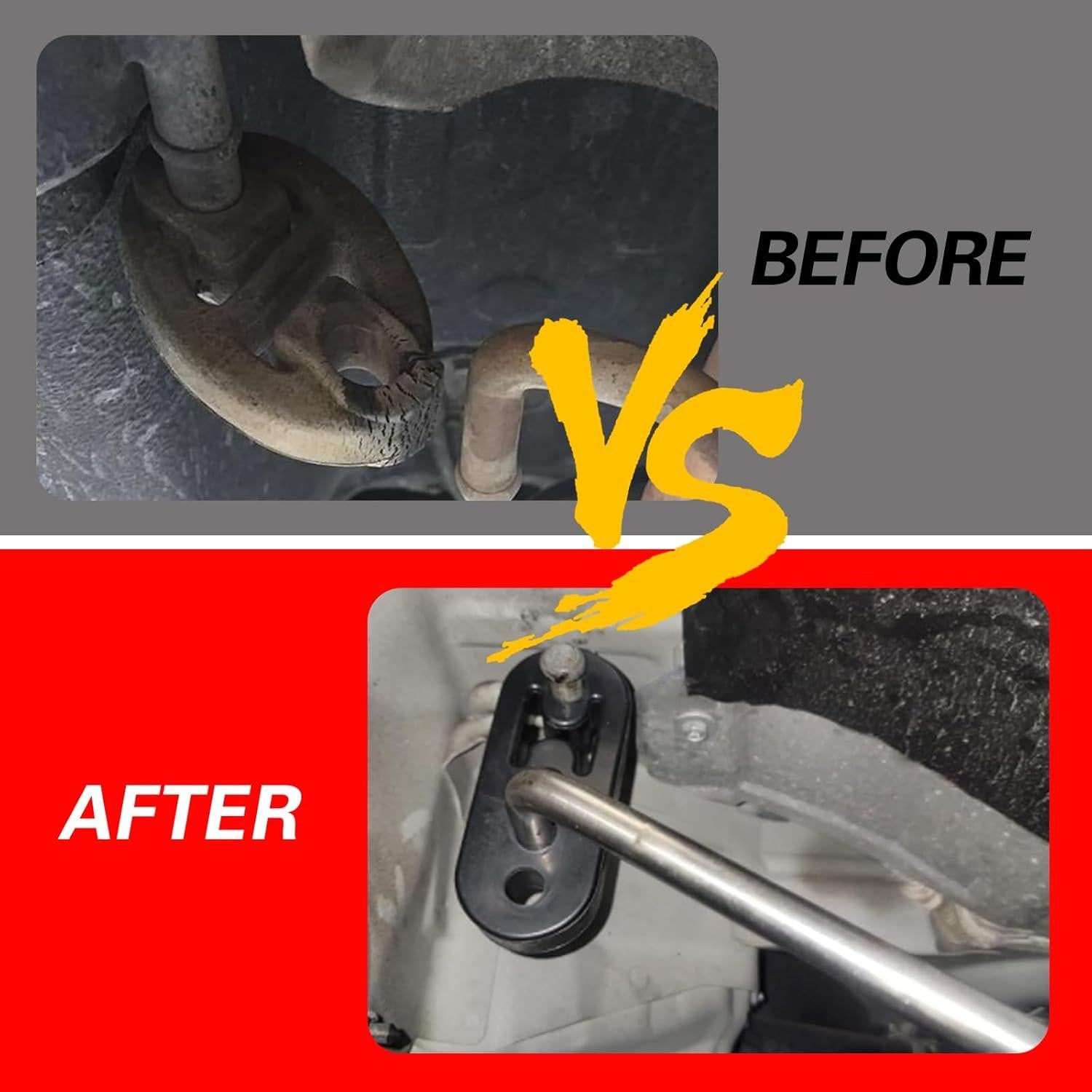 Pack 2 Soportes de Escape de Coche Sinytuto 4 Agujeros Negro