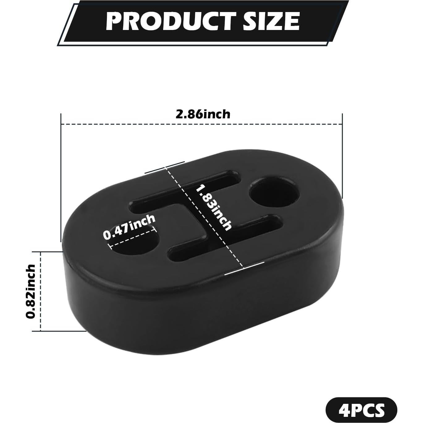 Soportes de Escape de Goma YGDMD 4 Piezas 7.26x4.64cm