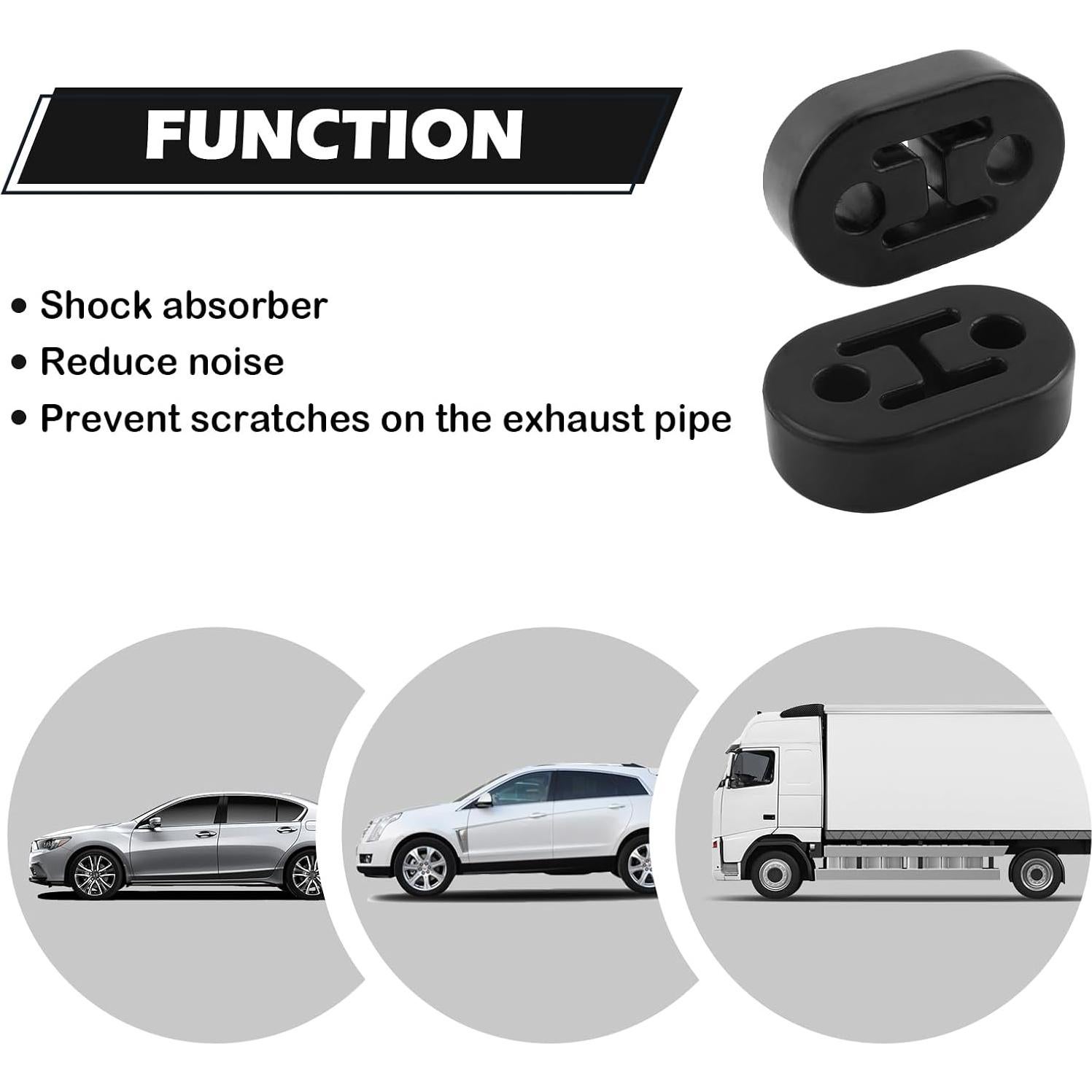 Soportes de Escape de Goma YGDMD 4 Piezas 7.26x4.64cm