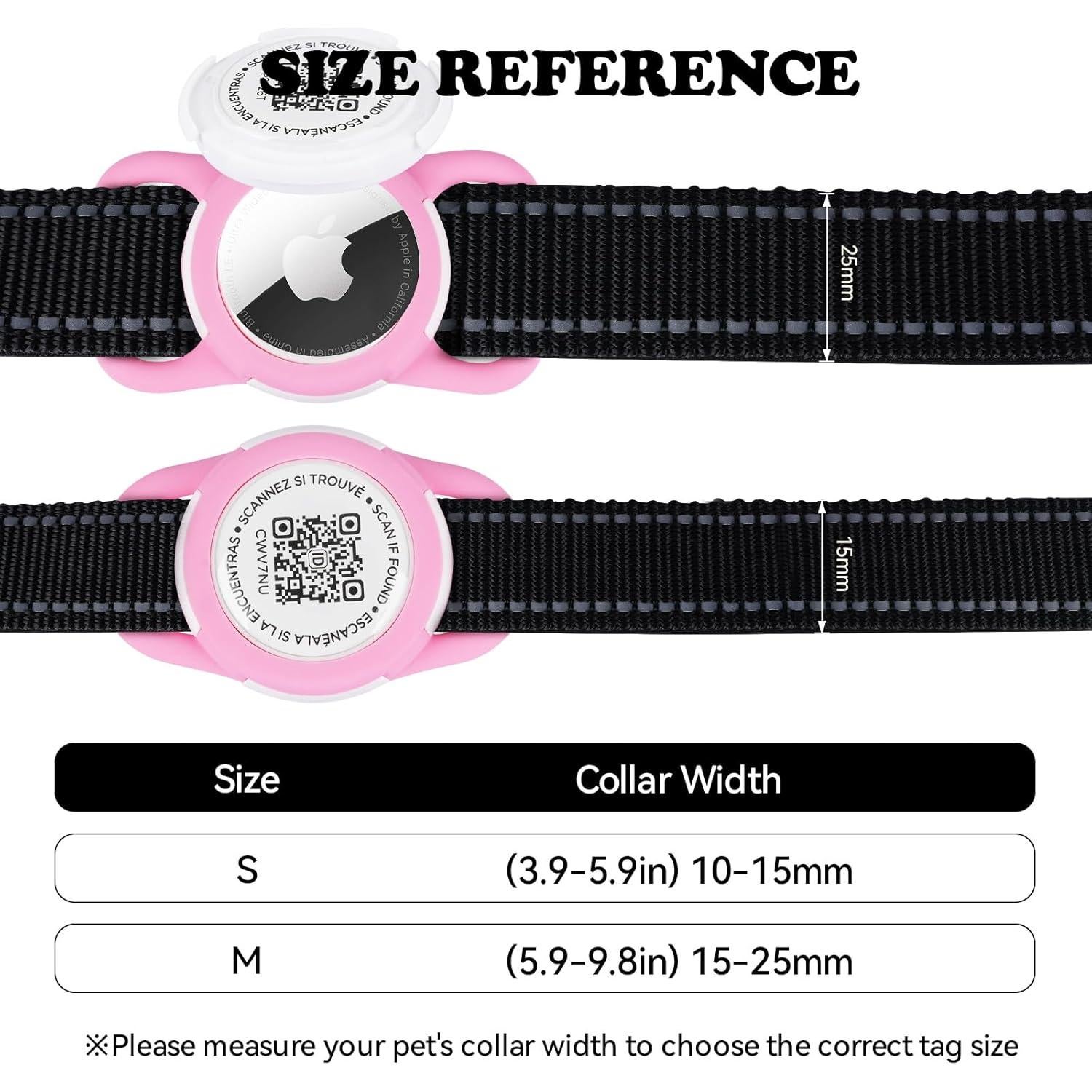 Porta ID de Mascota QR Icitekwan Mini Impermeable Rosa
