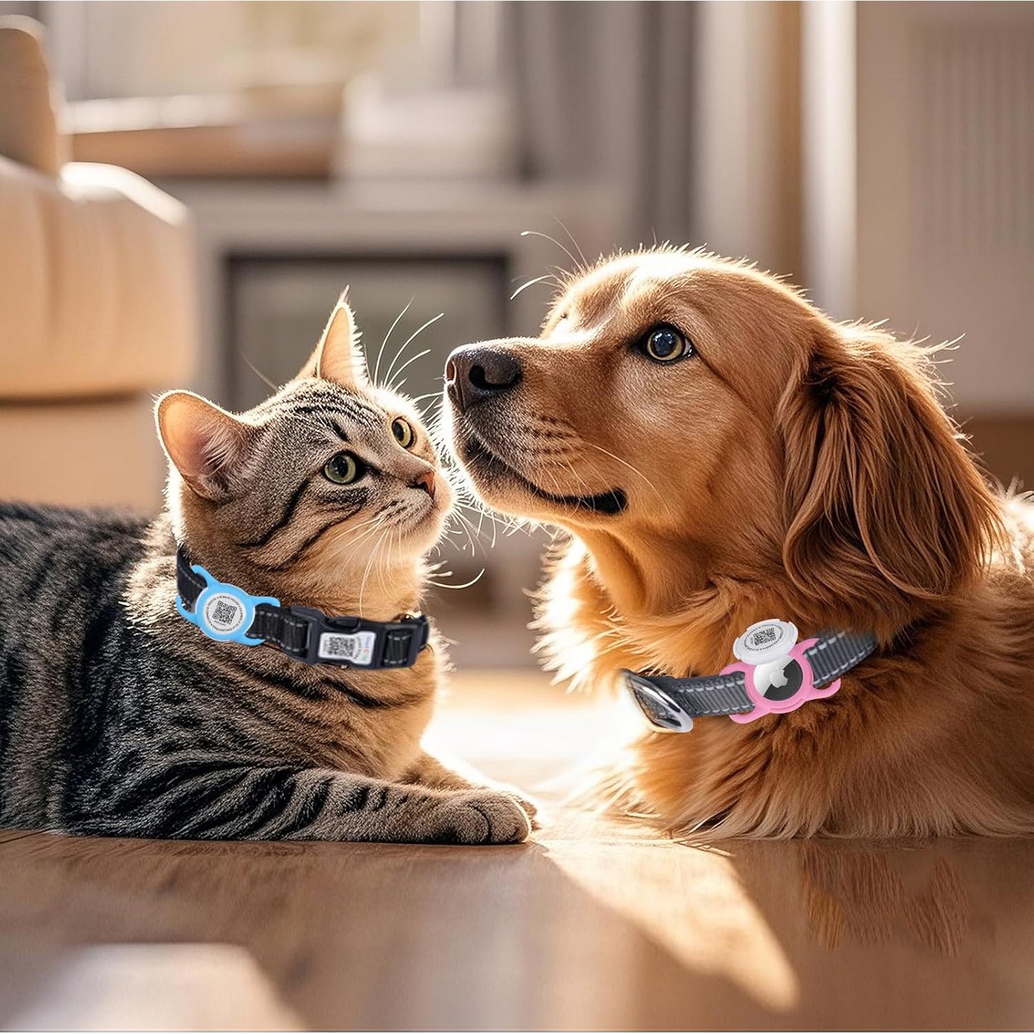 Porta ID de Mascota QR Icitekwan Mini Impermeable Rosa