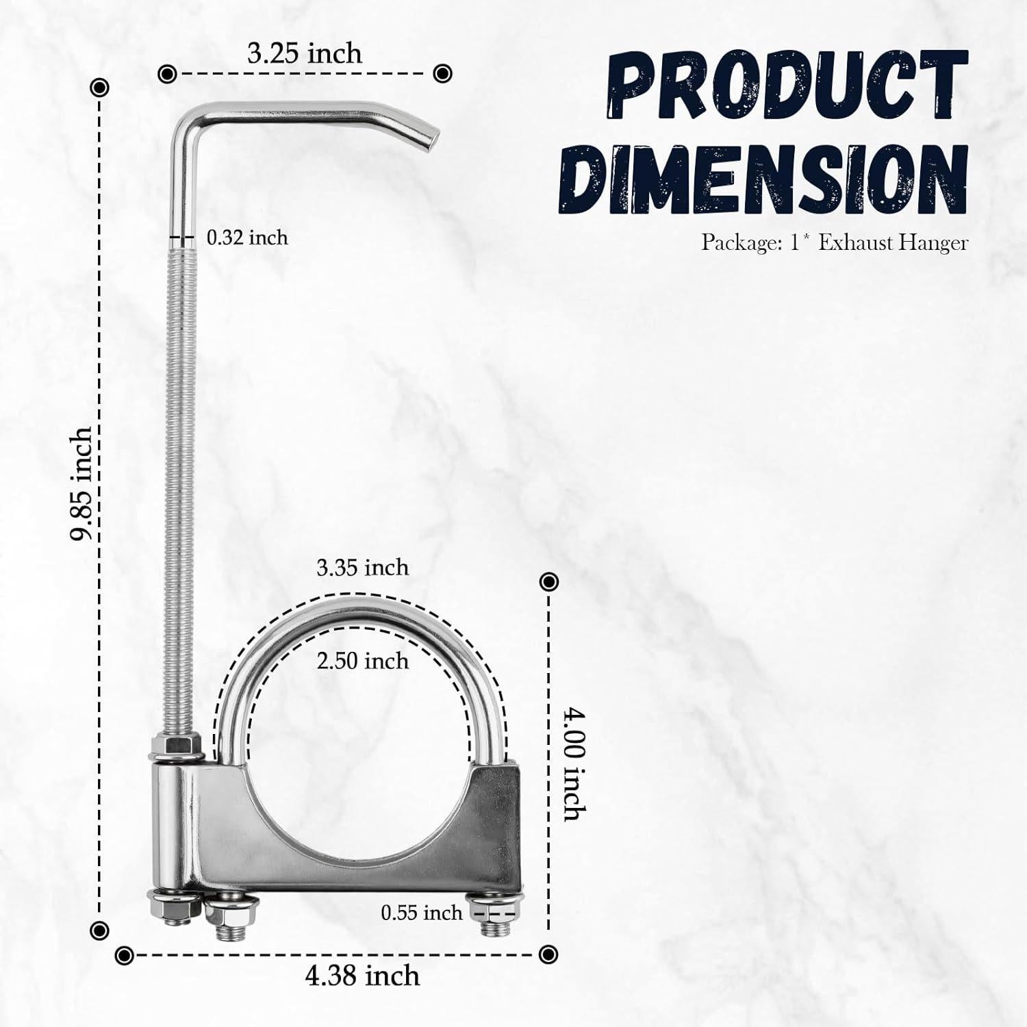 Abrazadera de Escape Ajustable YGDMD 2.5" con Soporte