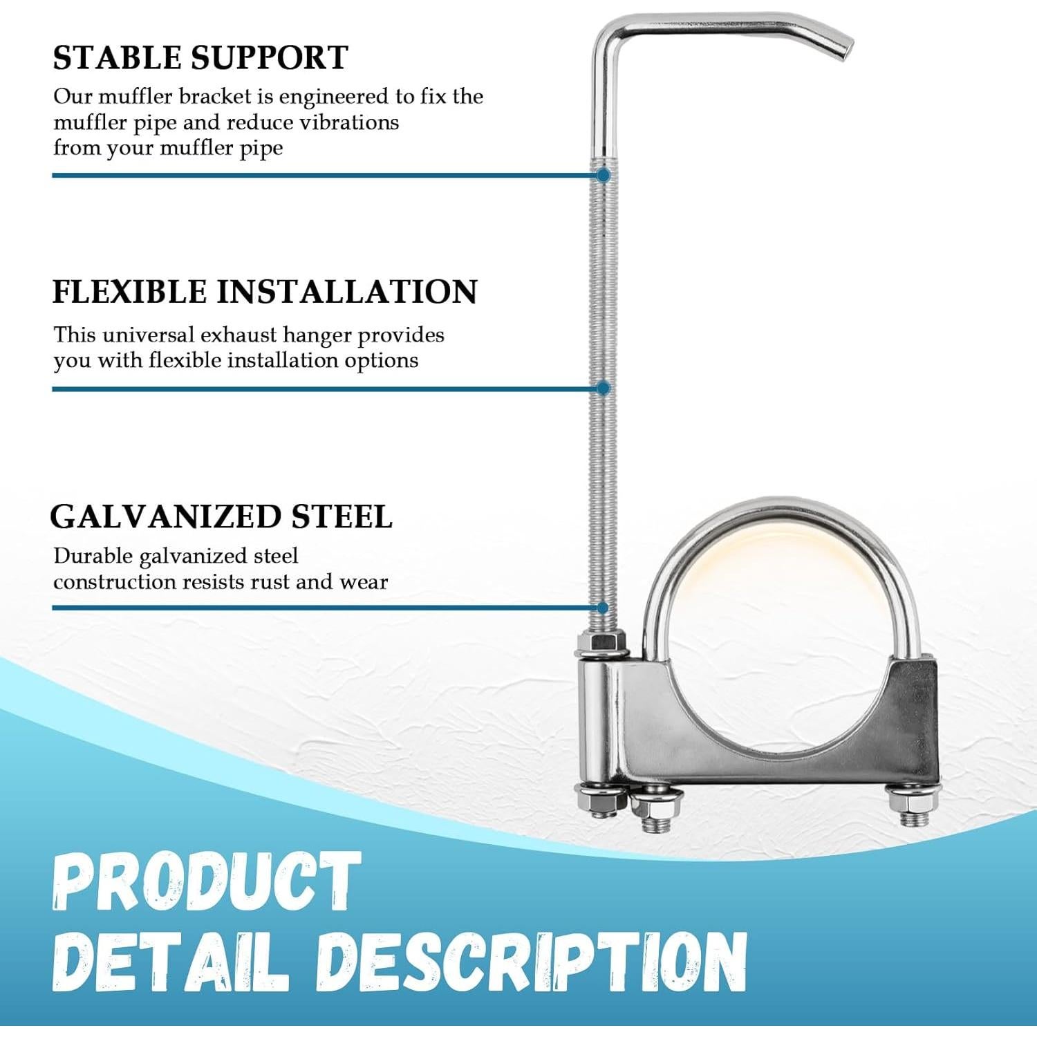 Abrazadera de Escape Ajustable YGDMD 2.5" con Soporte