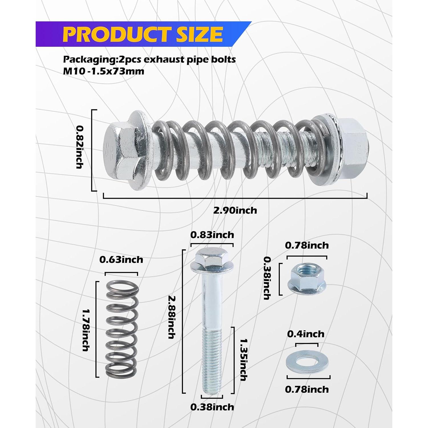 Kit de Tornillos de Escape SCUARI M10x1.5 con Resortes - 2 Piezas