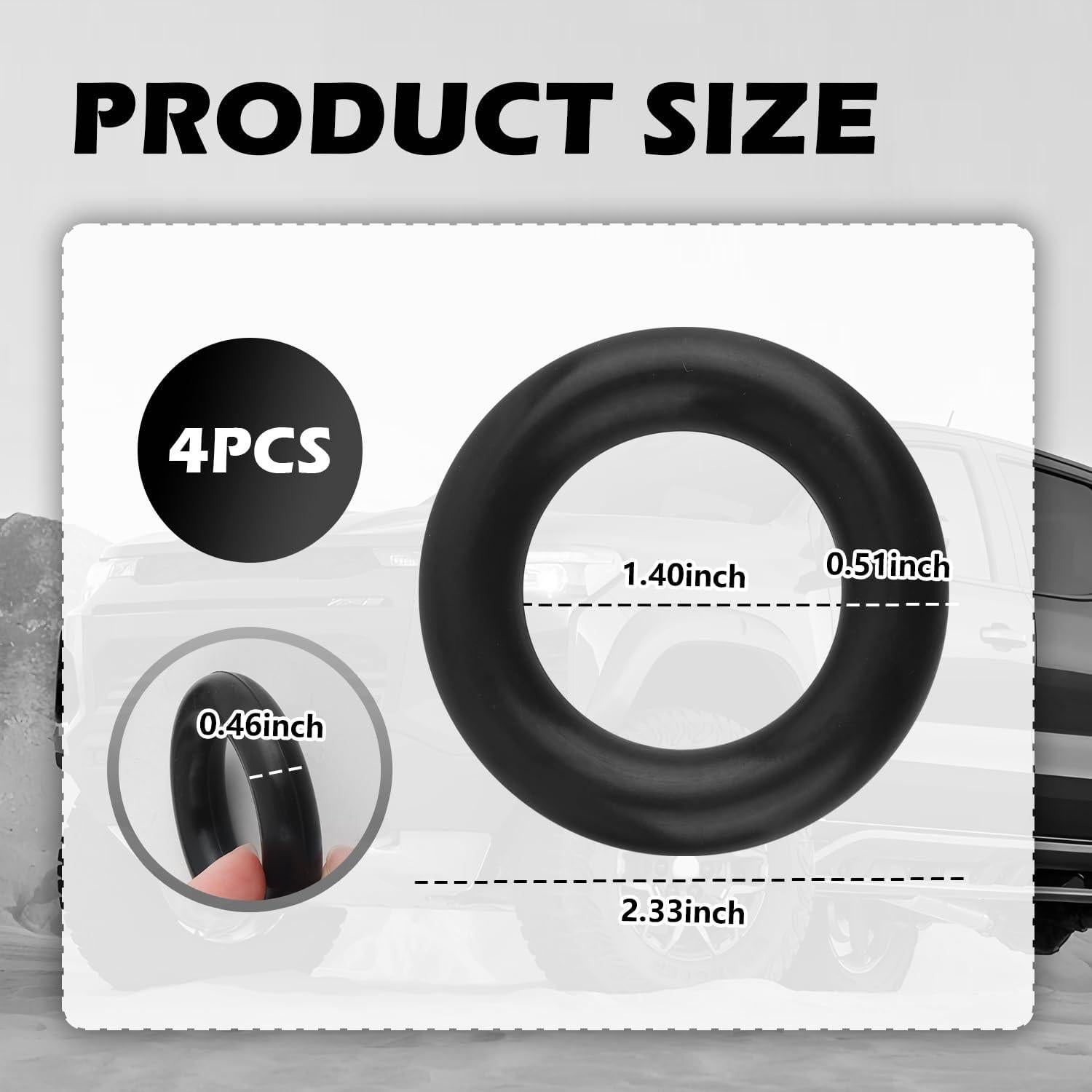 4 Soportes de Escape de Caucho Figpade 5.92cm Duraderos