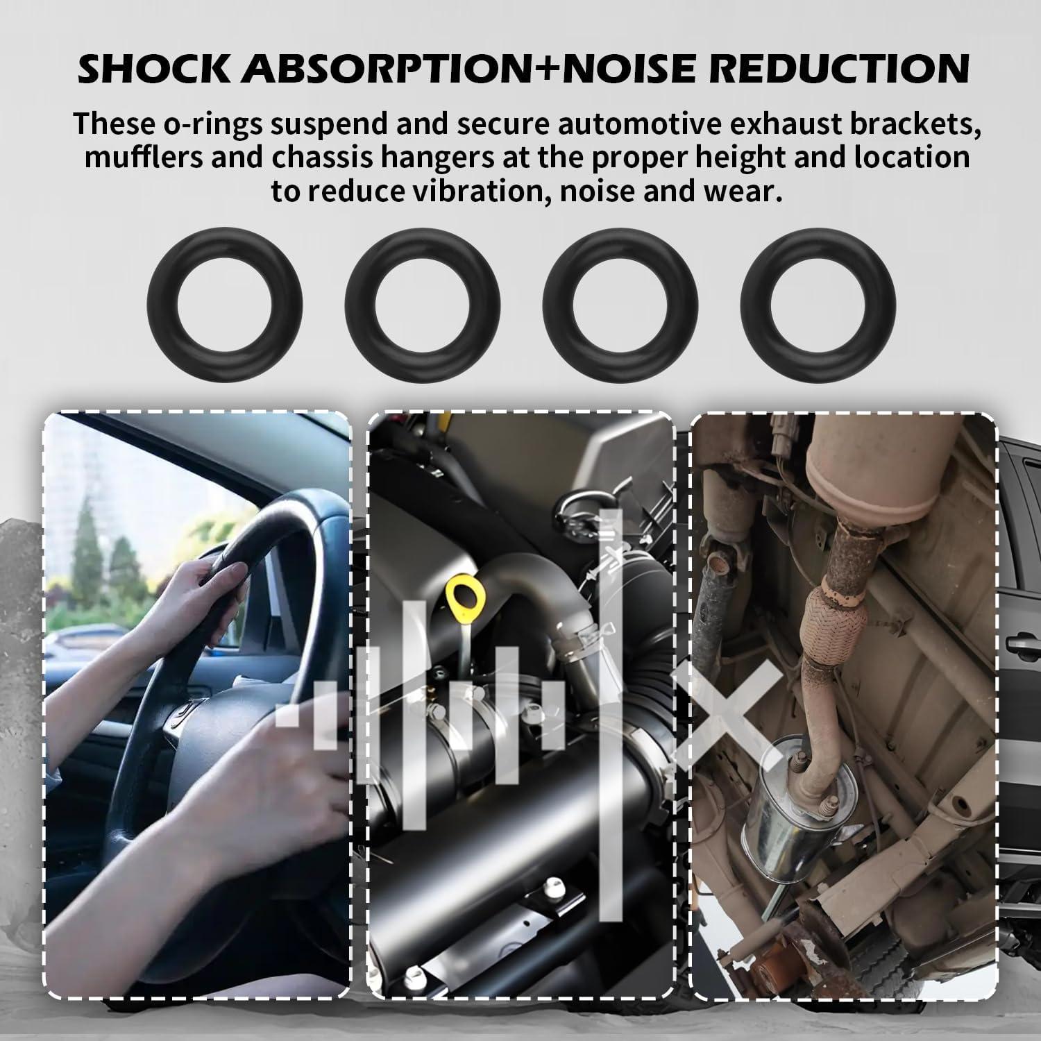 4 Soportes de Escape de Caucho Figpade 5.92cm Duraderos