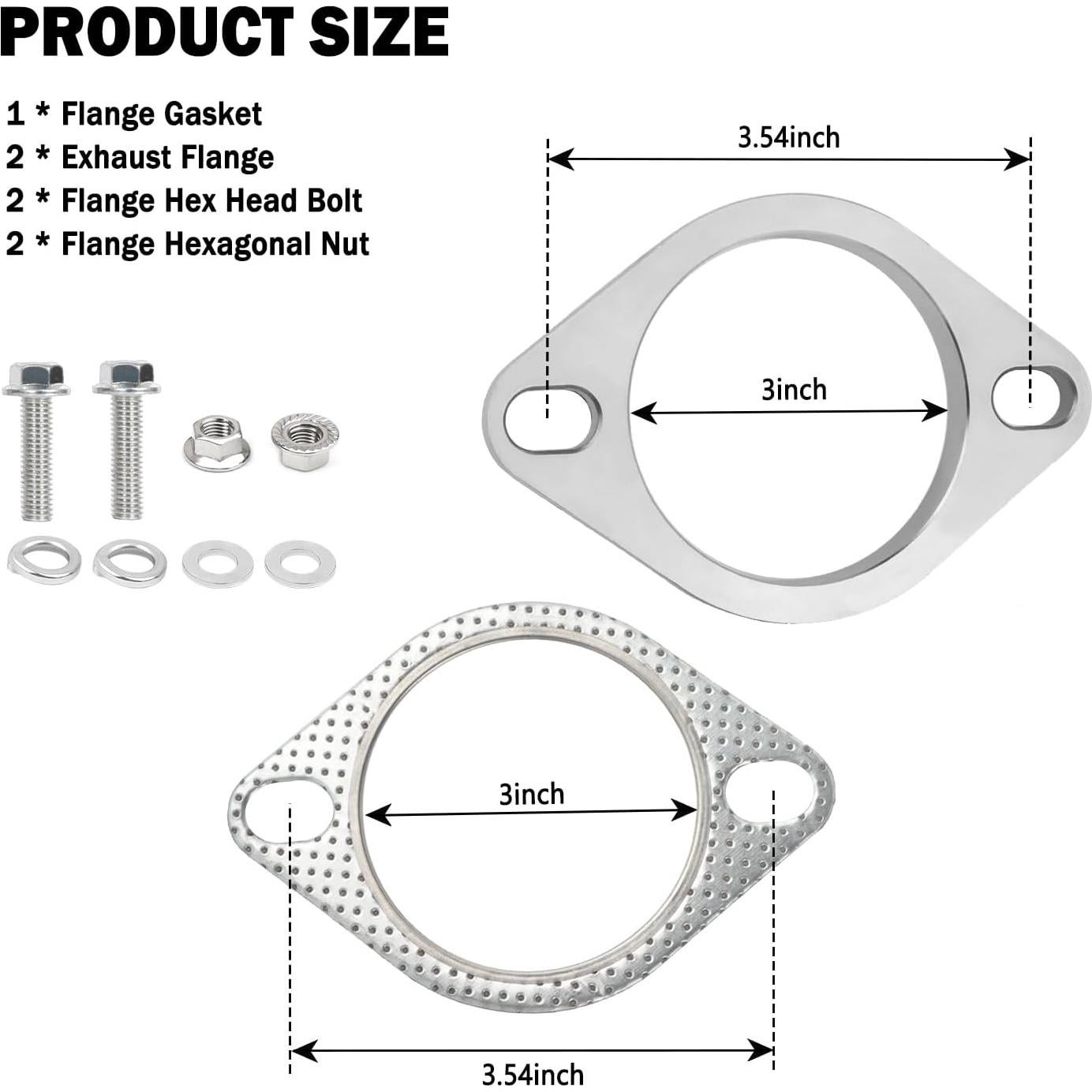 Kit de Reparación de Brida de Escape Aokdom 3" Acero Inoxidable