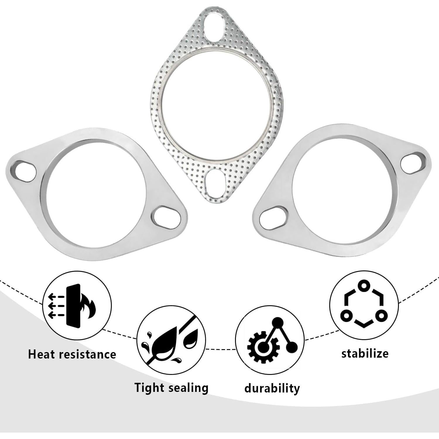 Kit de Reparación de Brida de Escape Aokdom 3" Acero Inoxidable
