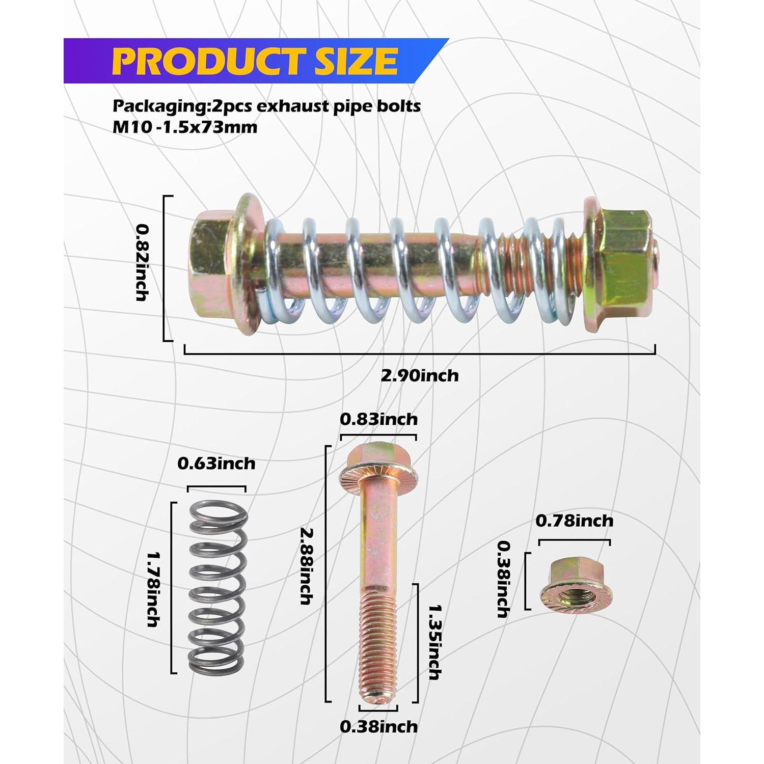 Kit 2 Pernos y Resortes de Escape SCUARI M10-1.5x67mm