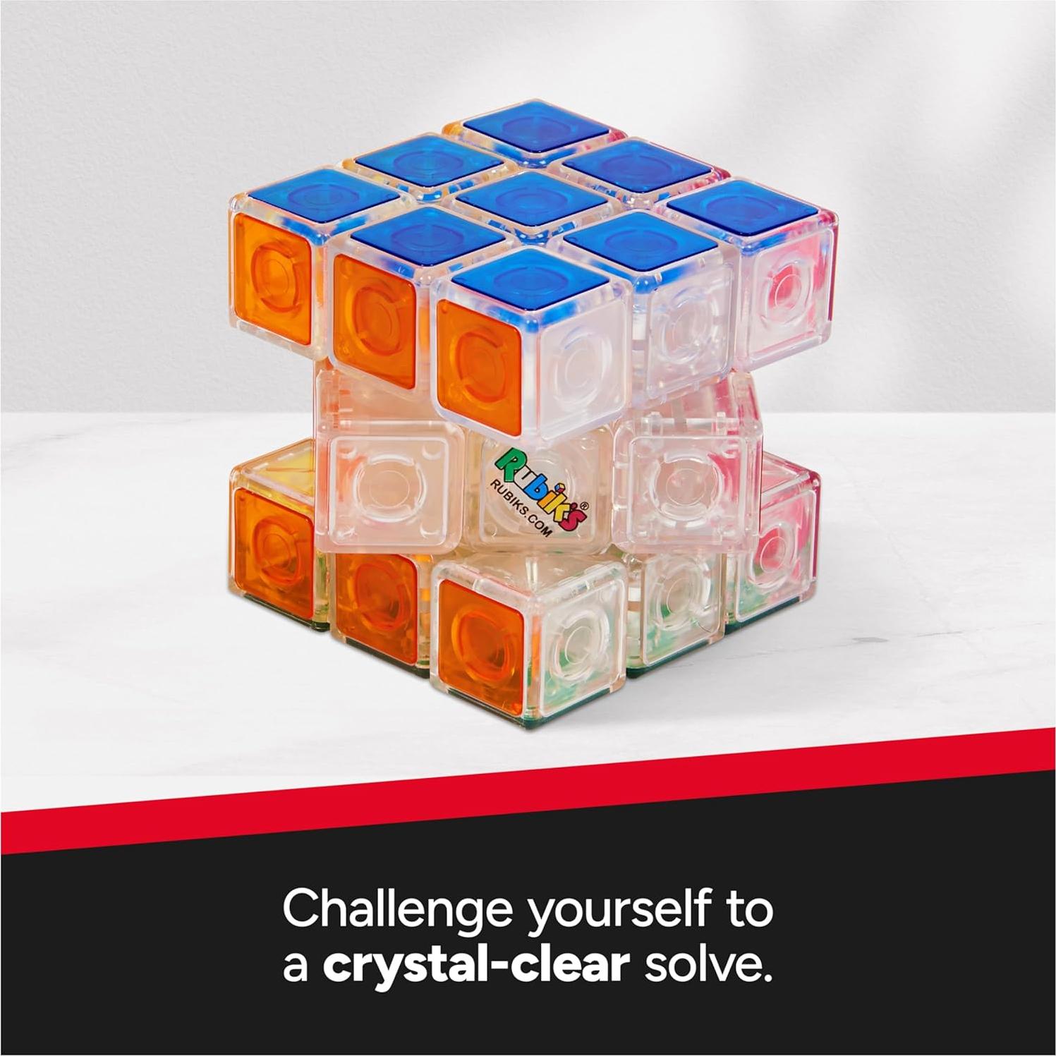 Cubo Rubik de Cristal Spin Master 3x3 Juguete Antiestrés