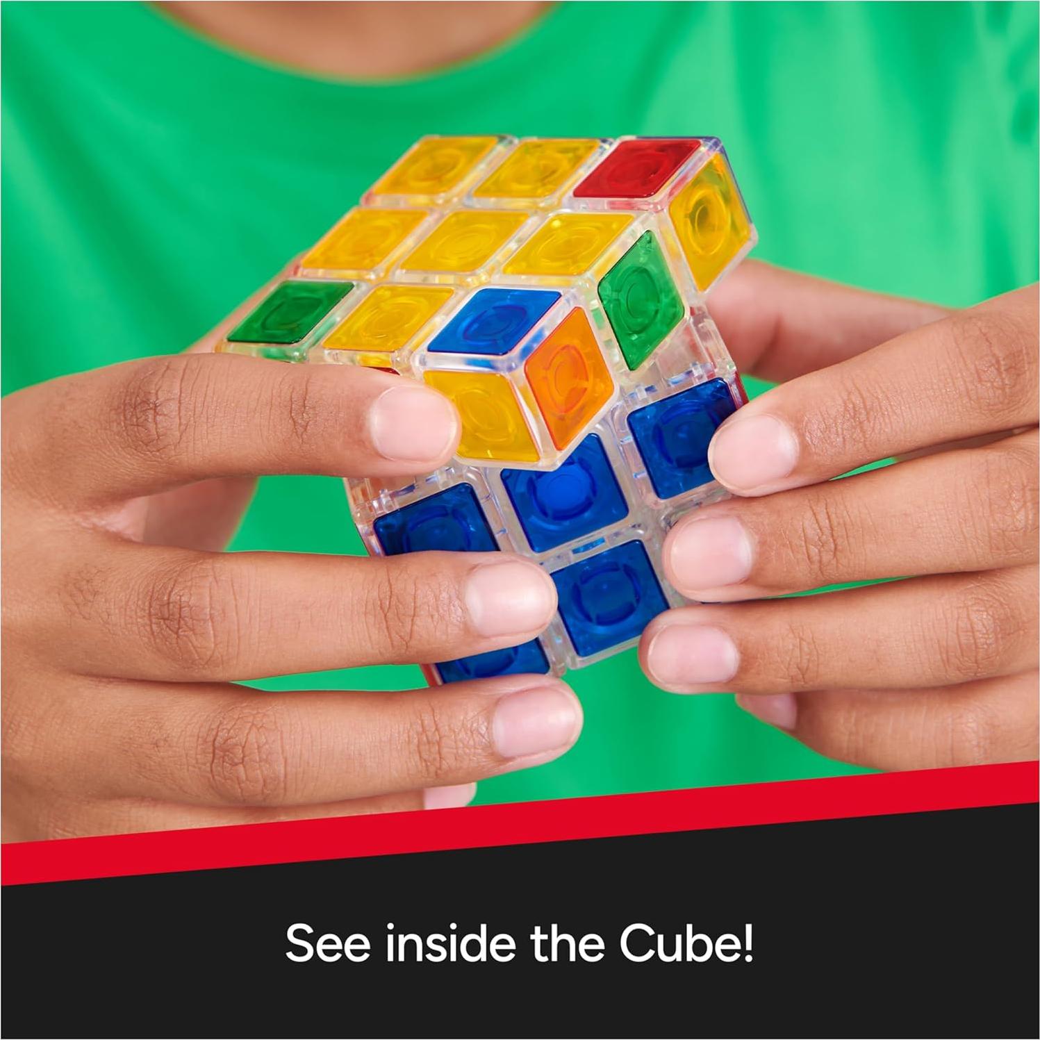 Cubo Rubik de Cristal Spin Master 3x3 Juguete Antiestrés