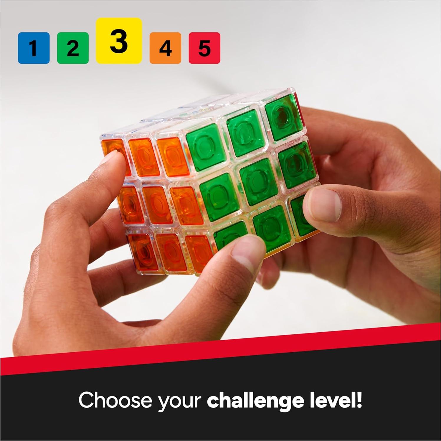 Cubo Rubik de Cristal Spin Master 3x3 Juguete Antiestrés