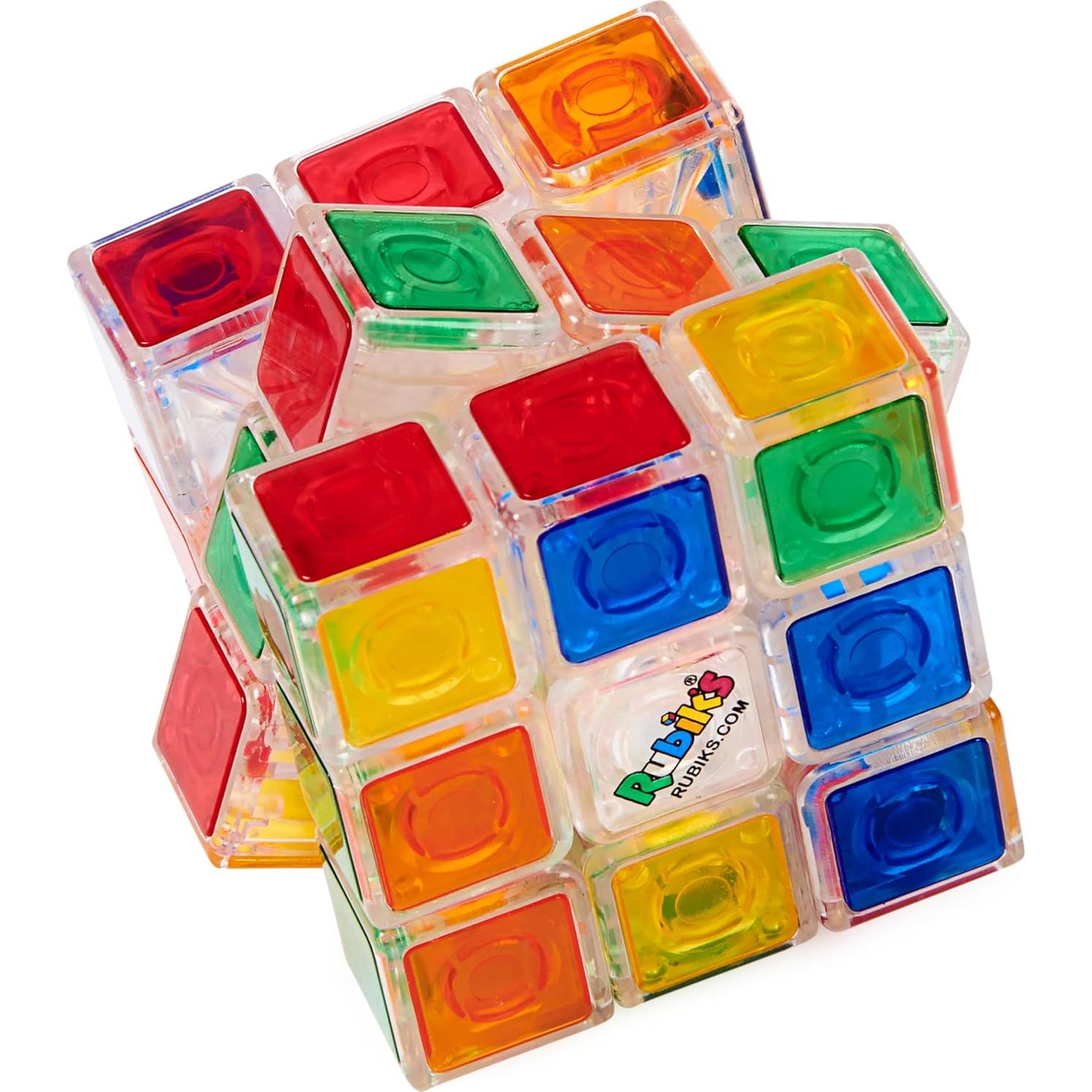 Cubo Rubik de Cristal Spin Master 3x3 Juguete Antiestrés