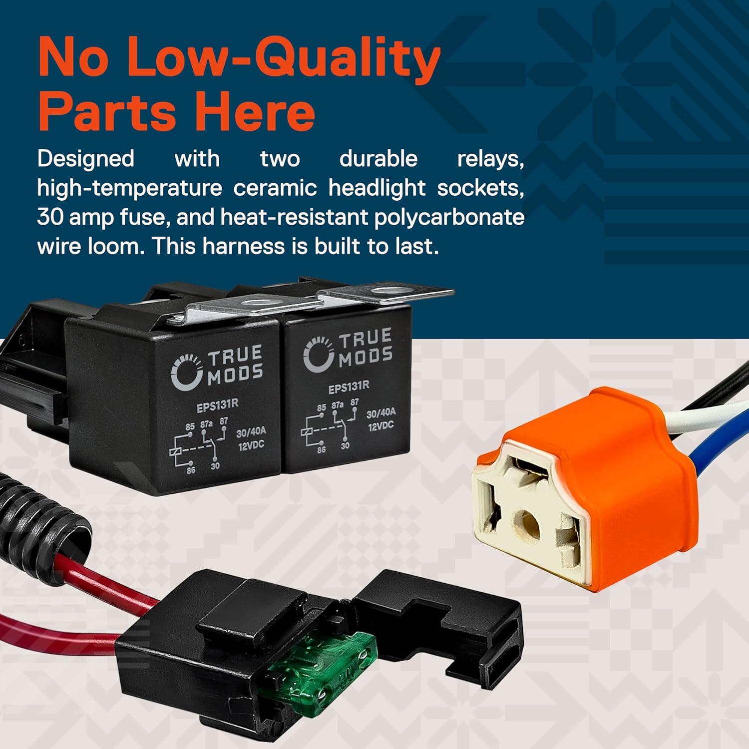 Arnés de Cableado H4 True Mods para Faro LED Universal