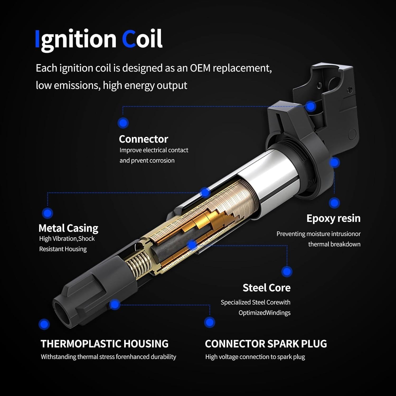 Bobina de Encendido OXCANO UF495 Compatible Lexus Toyota