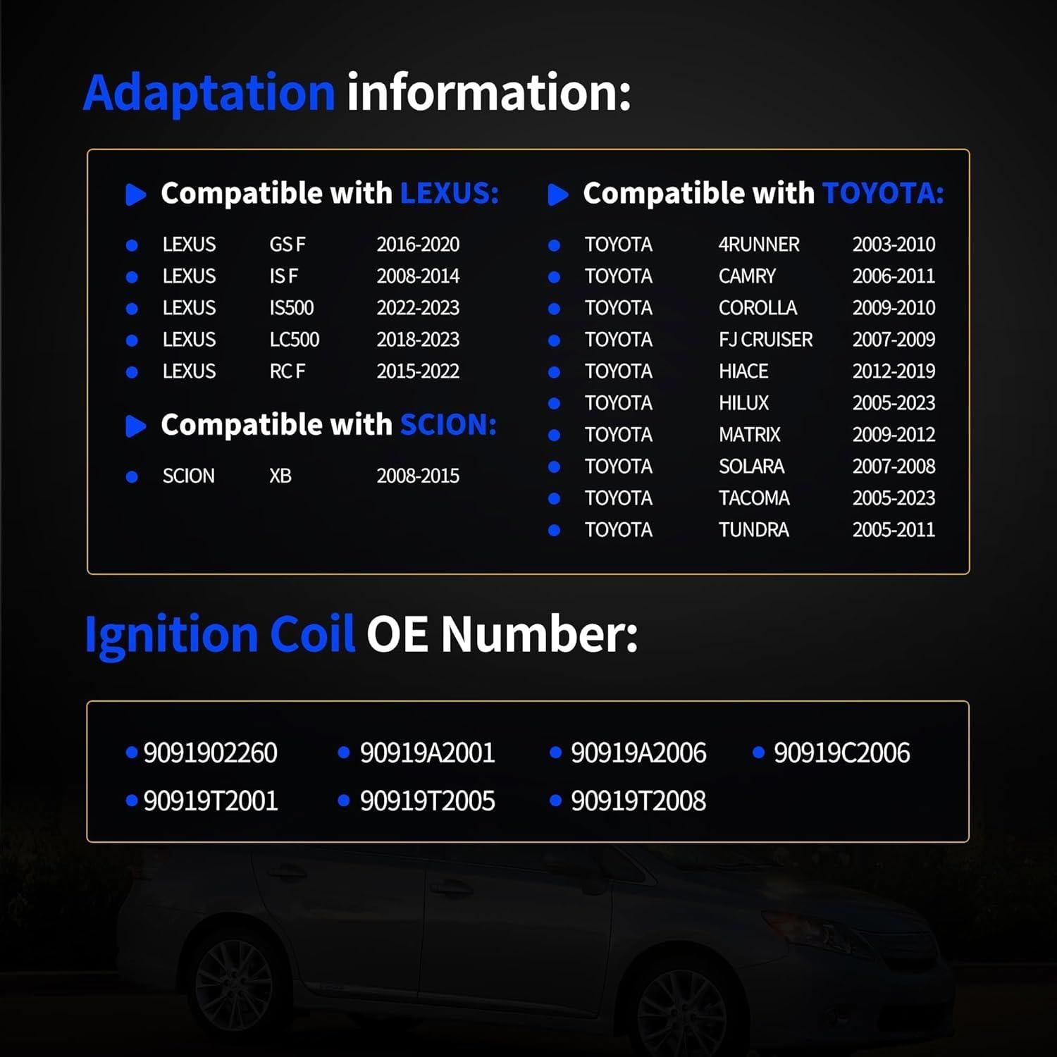 Bobina de Encendido OXCANO UF495 Compatible Lexus Toyota