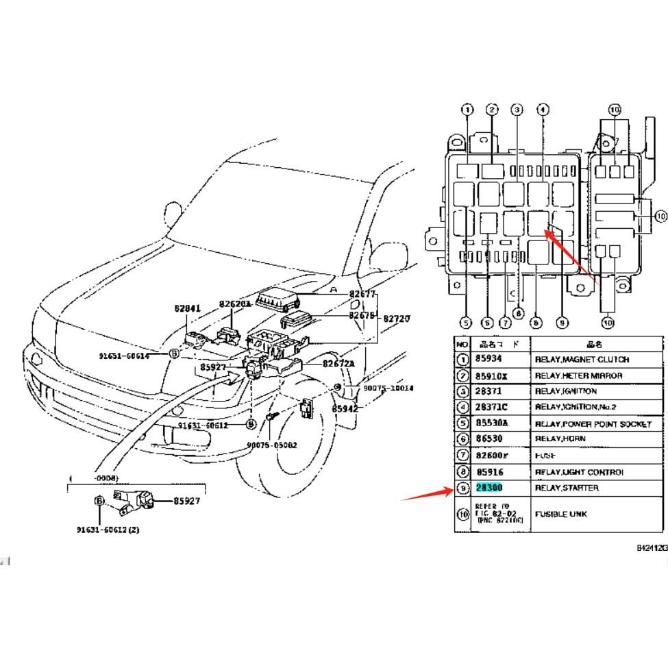 Relé de Arranque Toylexap 12V 4 Pines para LX470 y Land Cruiser
