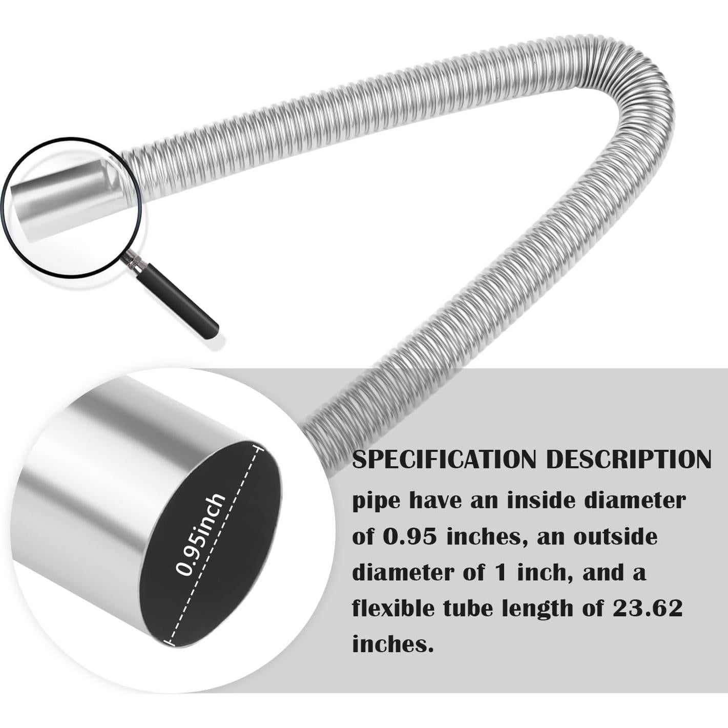 Tubería de Escape Flexible IHOTDER 600mm Acero Inoxidable